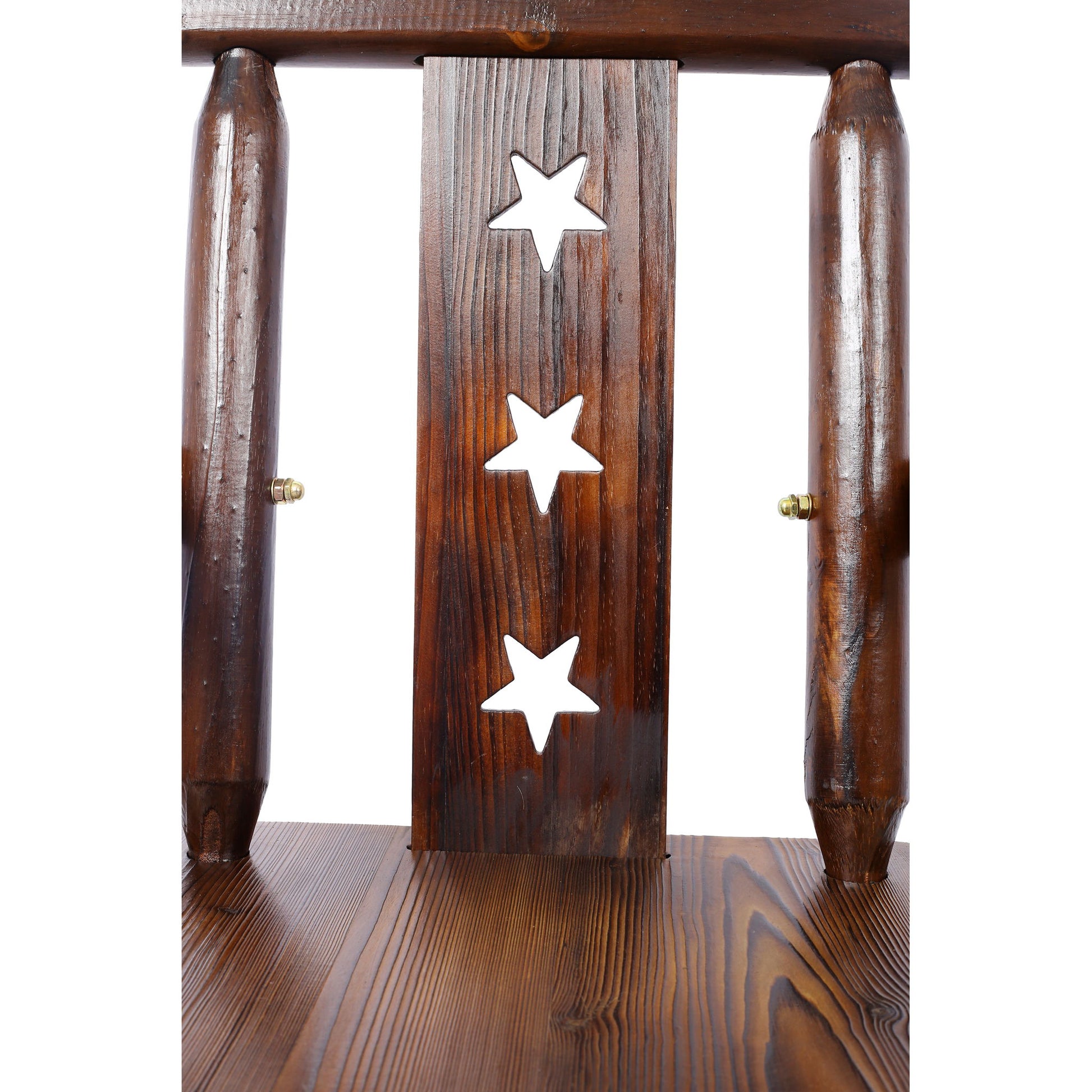 Rustic Tall Bistro Chair Decorative Star Backrest And Footrest, Fir Wood, 4 Foot - Brown - Best Buy Furniture