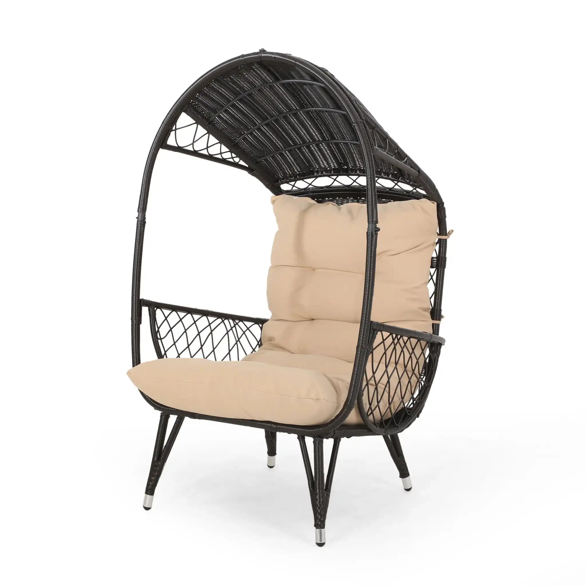 Outdoor Wicker Standing Basket Chair With Cushion - Best Buy Furniture