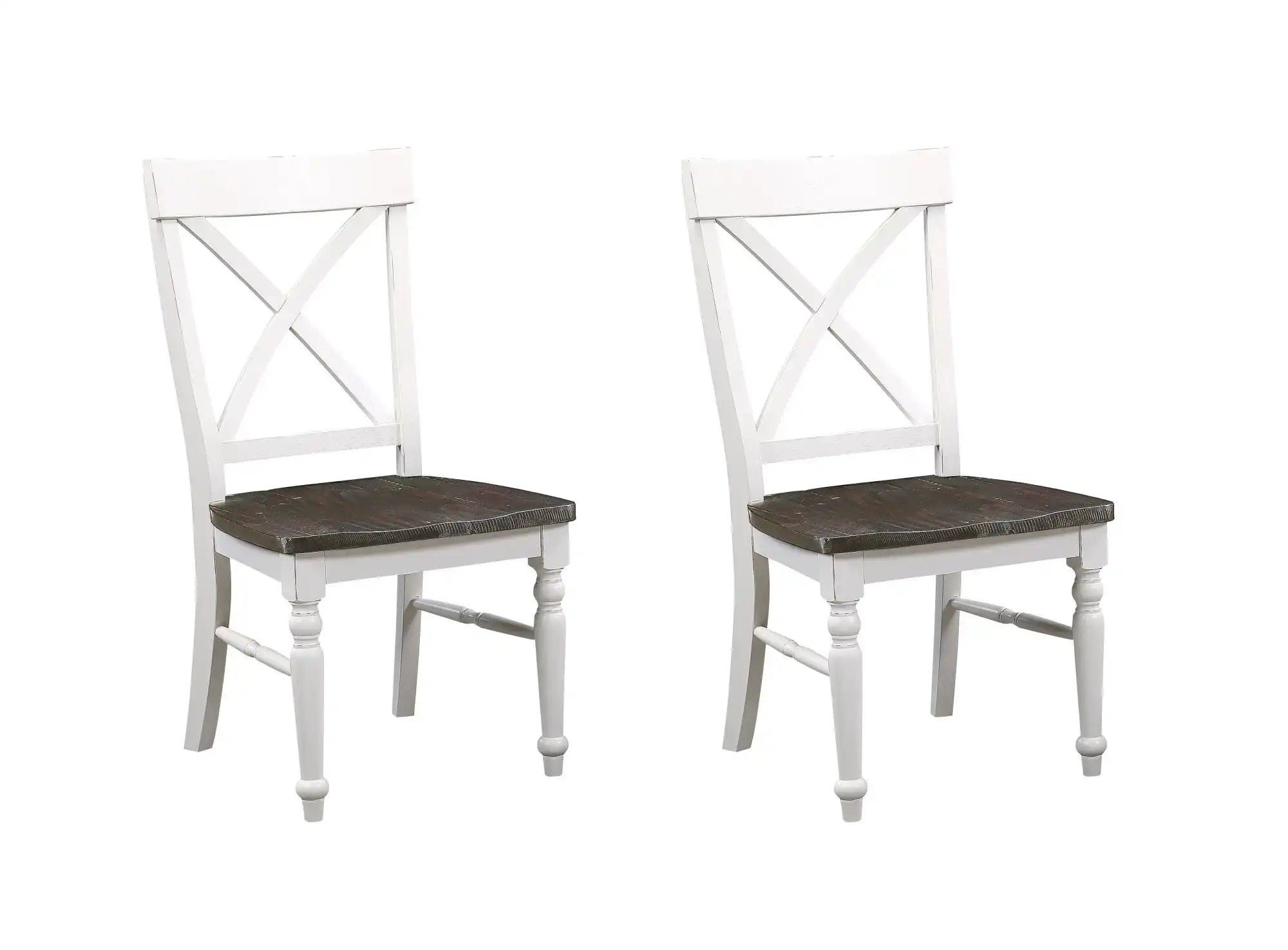 Mountina - Dining Chairs (Set of 2) - Brown / White - Best Buy Furniture