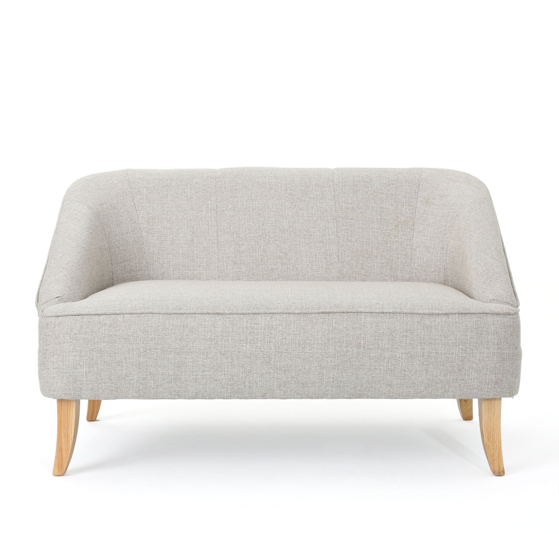 Modern Fabric Loveseat With Sloped Armrests For Living Room - Beige - Best Buy Furniture