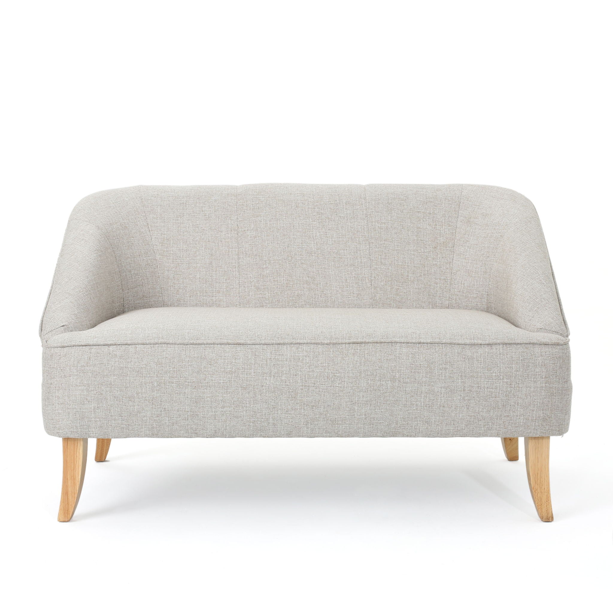 Modern Fabric Loveseat With Sloped Armrests For Living Room - Beige - Best Buy Furniture