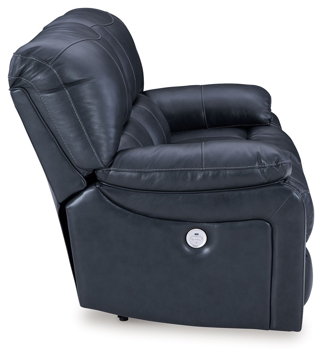 Leesworth - 3 Pc. - Power Reclining Sofa, Power Reclining Loveseat, Power Rocker Recliner - Ocean - Best Buy Furniture