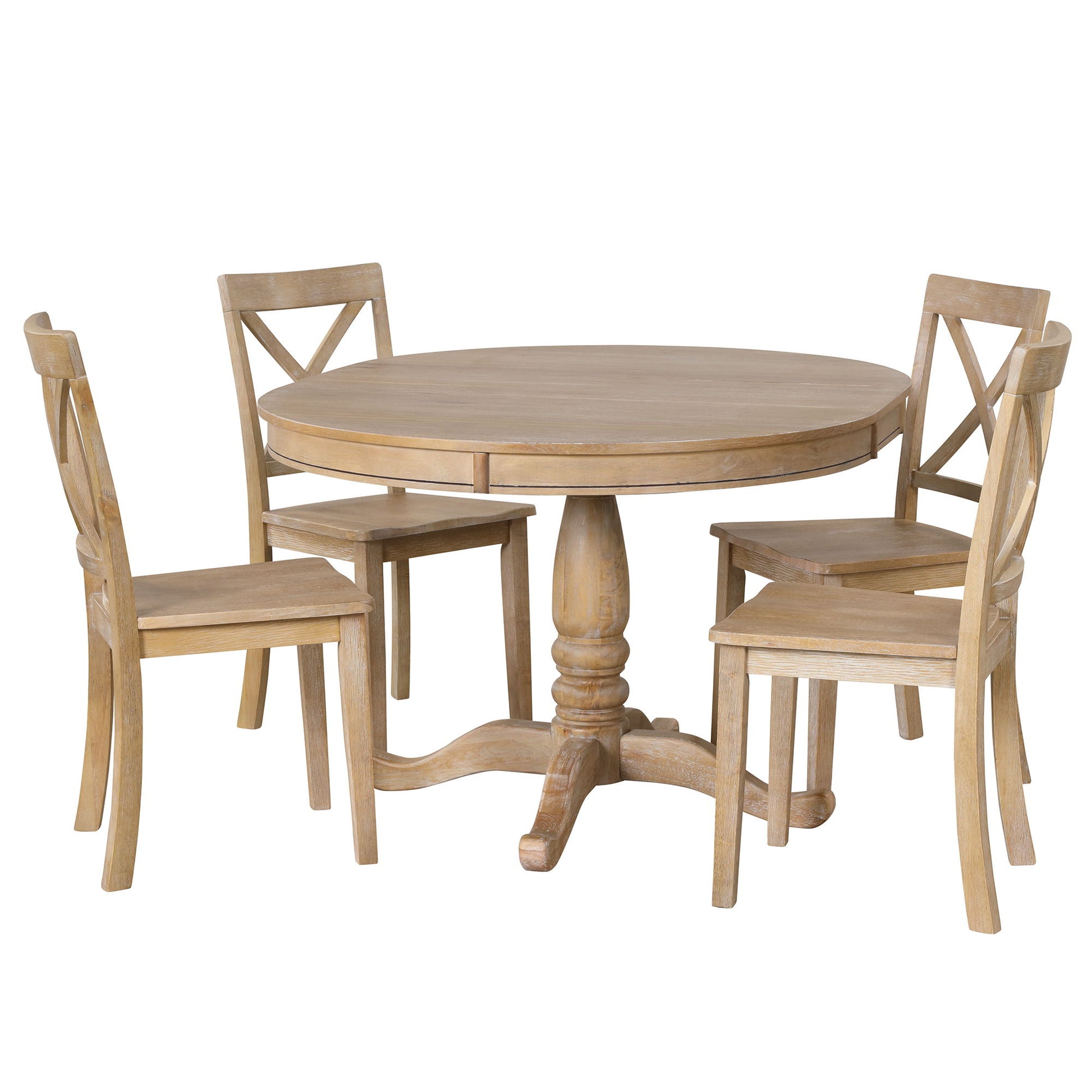 Modern Dining Table Set For 4, Round Table And 4 Kitchen Room Chairs, 5 Piece Kitchen Table Set For Dining Room, Dinette, Breakfast Nook - Best Buy Furniture