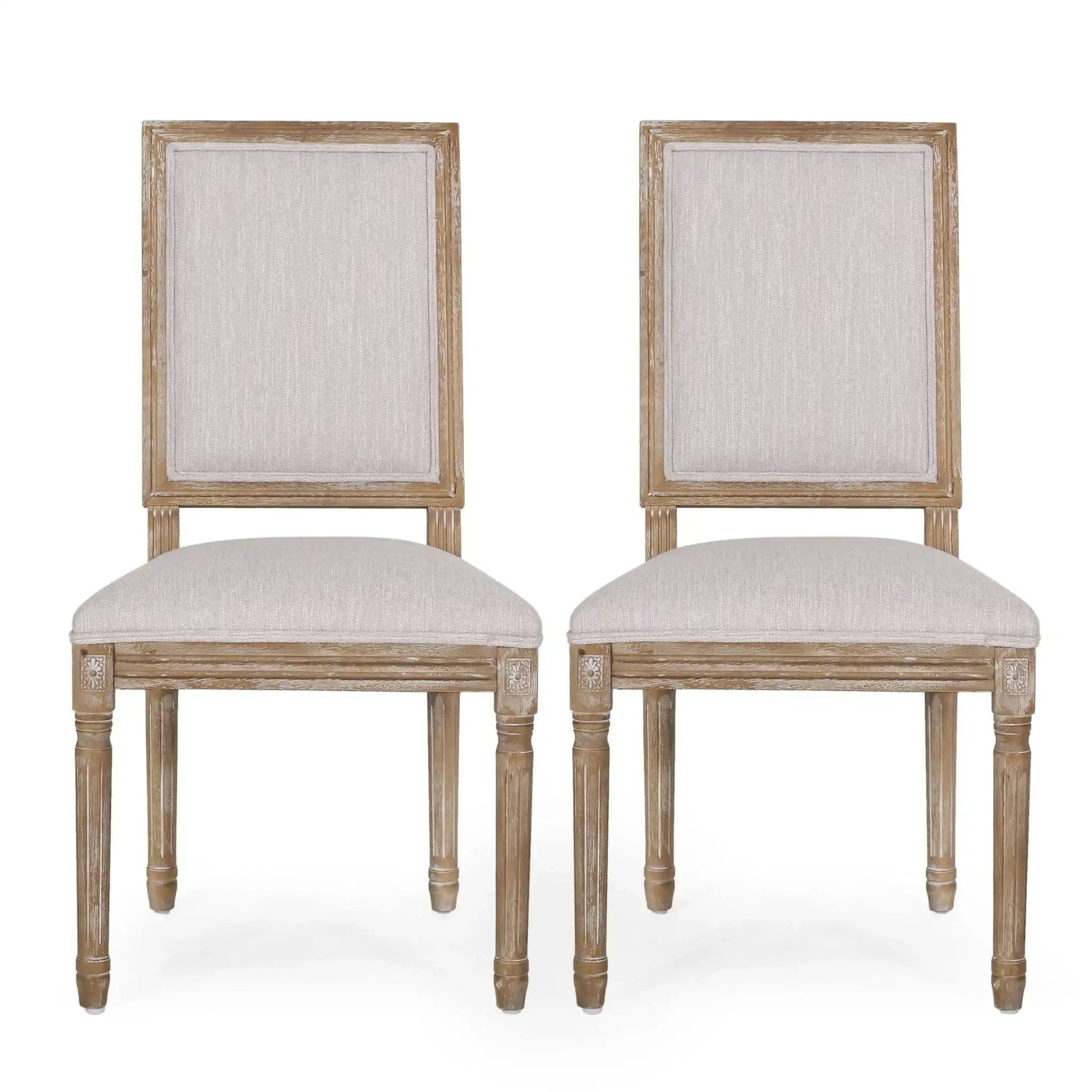 French Country Style Dining Chair With Upholstered Seating And Fluted Legs - Best Buy Furniture