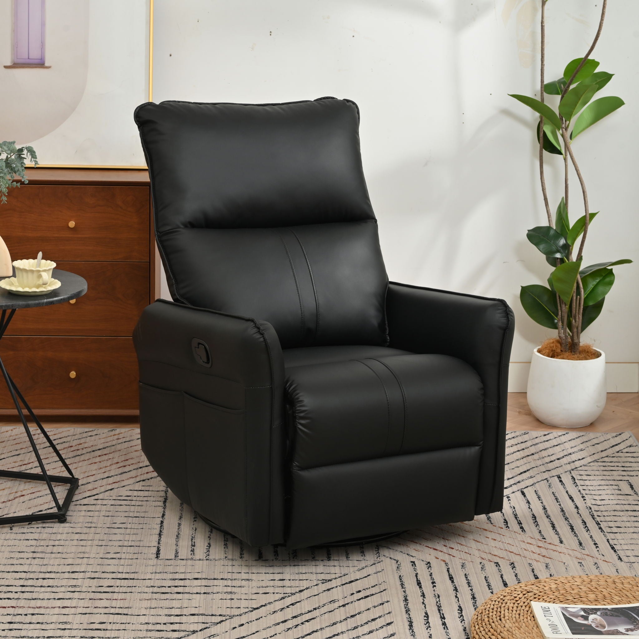 360° Modern Small Rocking Swivel Recliner Chair With Side Pocket - Best Buy Furniture