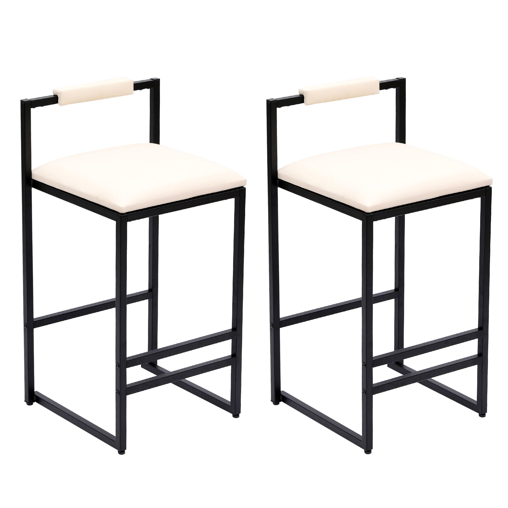 Elegant Bar Stool Set With Backrest And Footrest, Counter Height (Set of 2) - Best Buy Furniture