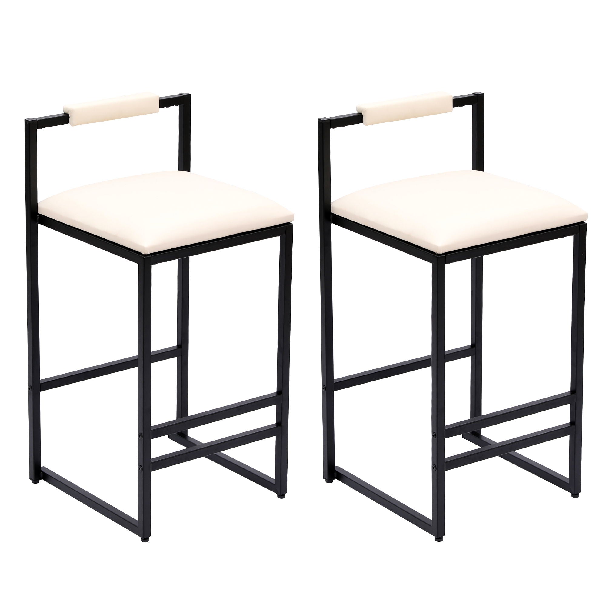 Elegant Bar Stool Set With Backrest And Footrest, Counter Height (Set of 2) - Best Buy Furniture