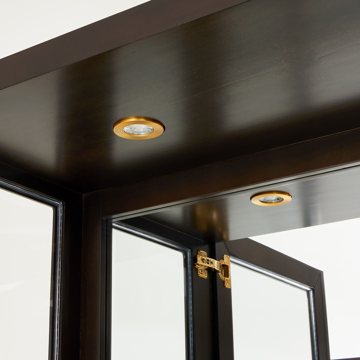 Belmont Place - Display Cabinet - White / Dark Brown - Best Buy Furniture