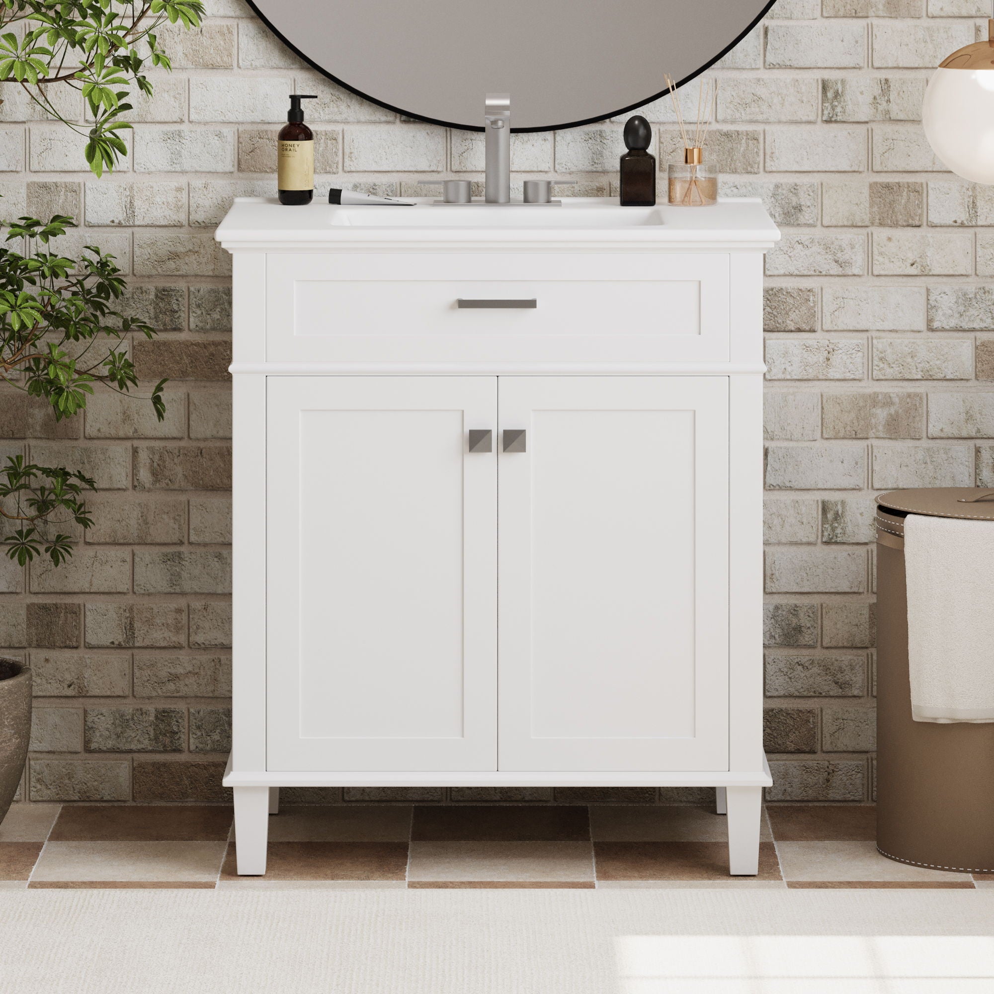 Bathroom Vanity With Ceramic Basin, Soft Close Door And Adjustable Shelves - Best Buy Furniture