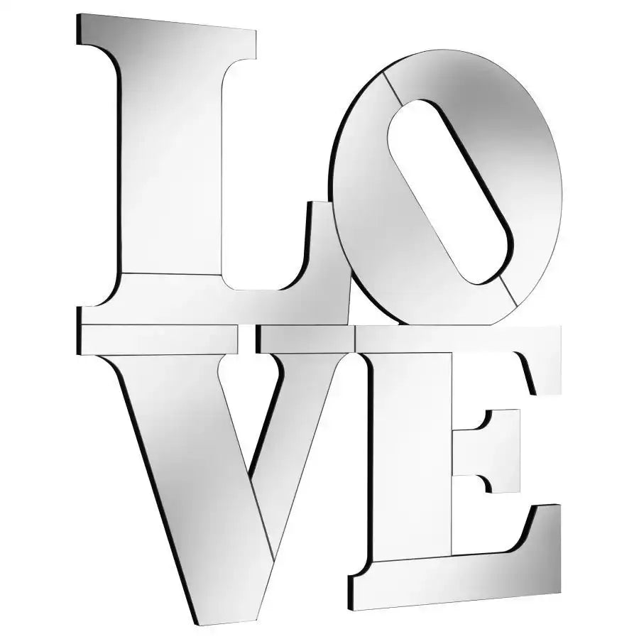 Keiran - Love Lettered Wall Mirror - Silver - Best Buy Furniture