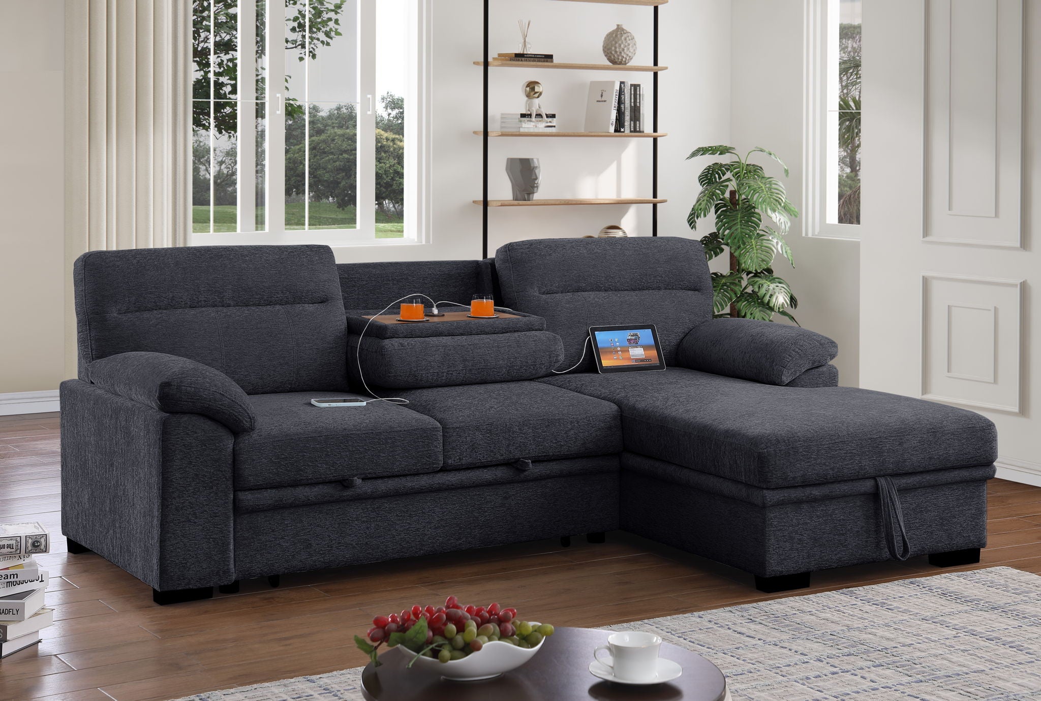 Kipling II - 92.5" Sleeper Sectional Sofa - Best Buy Furniture