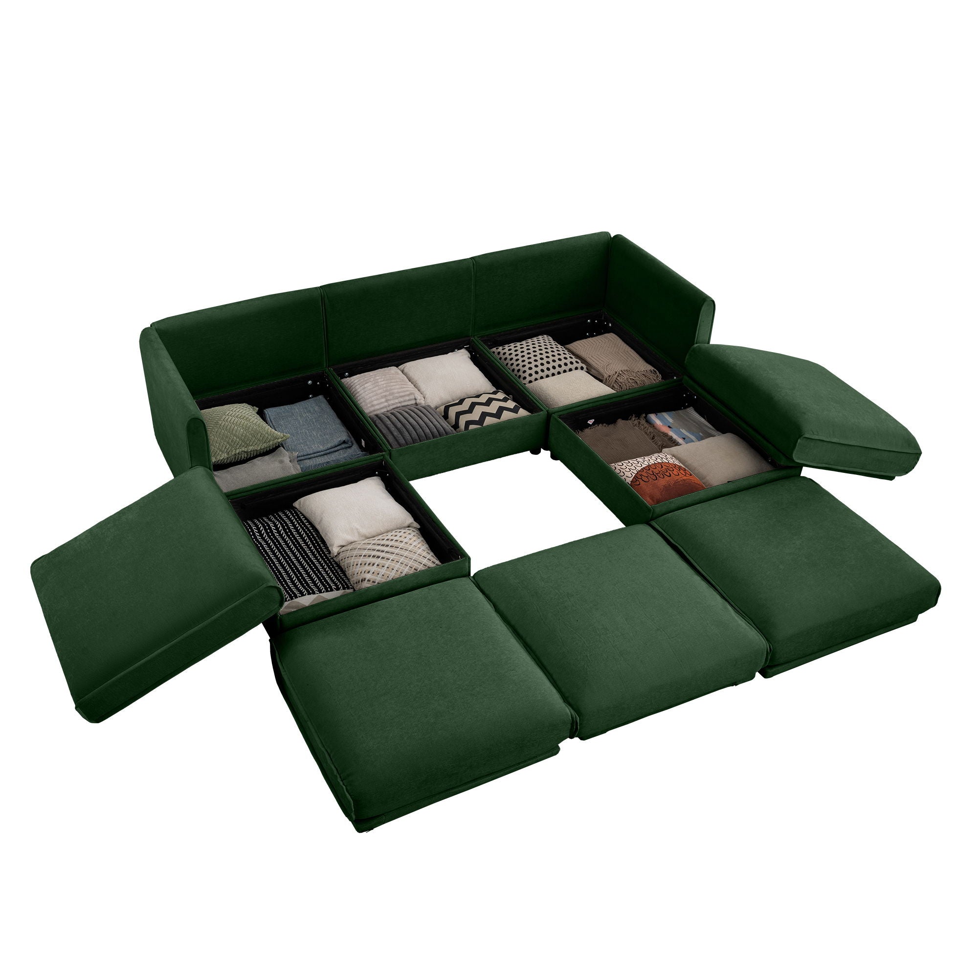 Contemporary Elegant White Chenille Sofa With Storage And Ottoman - Best Buy Furniture