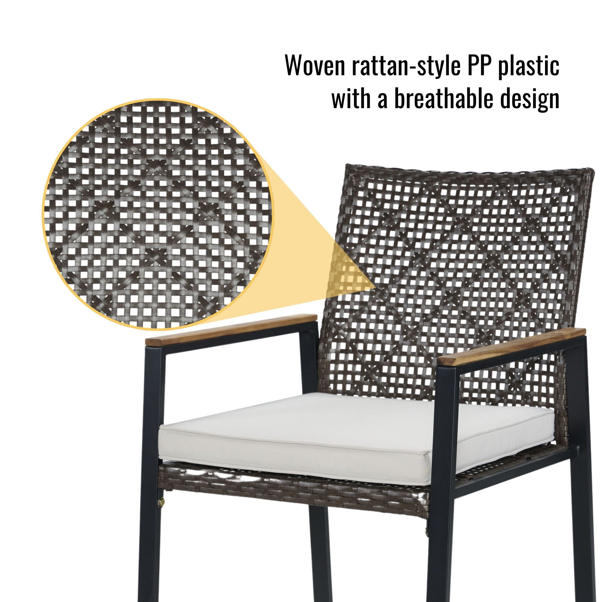 5 Piece Patio Dining Table Set, Acacia Wood Table Top With Umbrella Hole - Best Buy Furniture