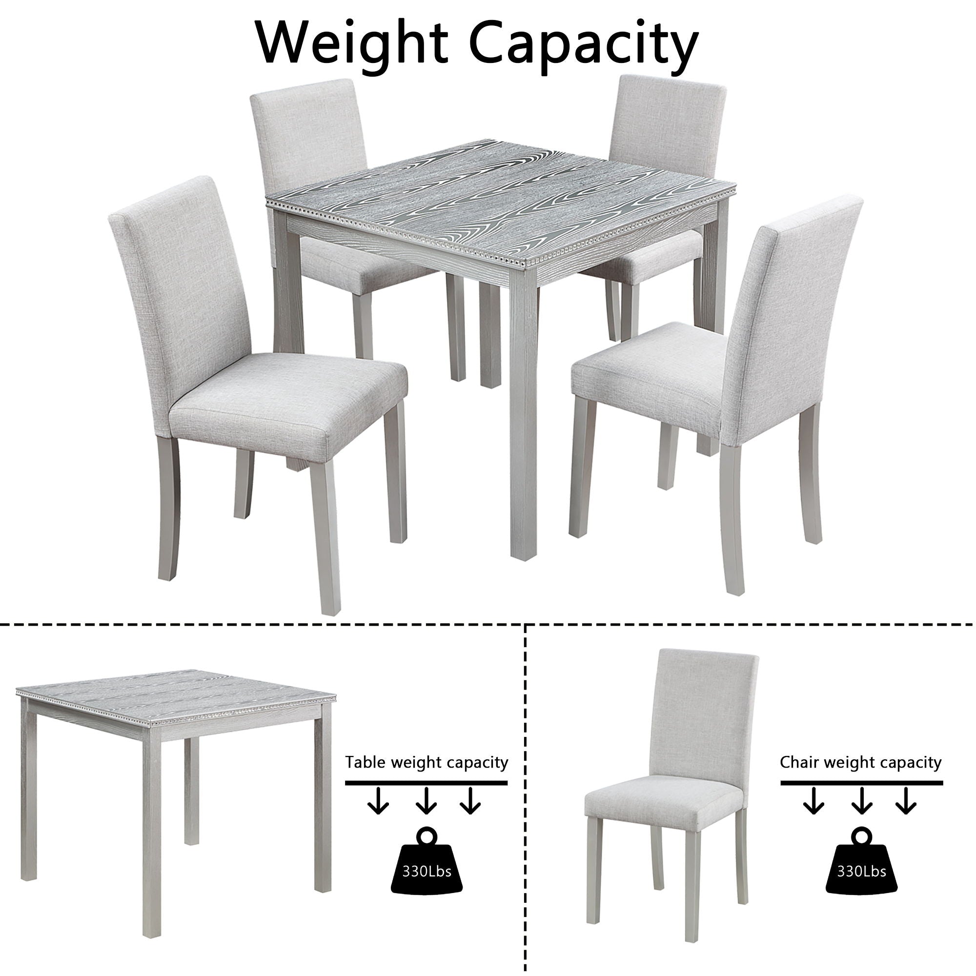 Dining Table Set With Crystal Decoration And Upholstered Chairs - Best Buy Furniture