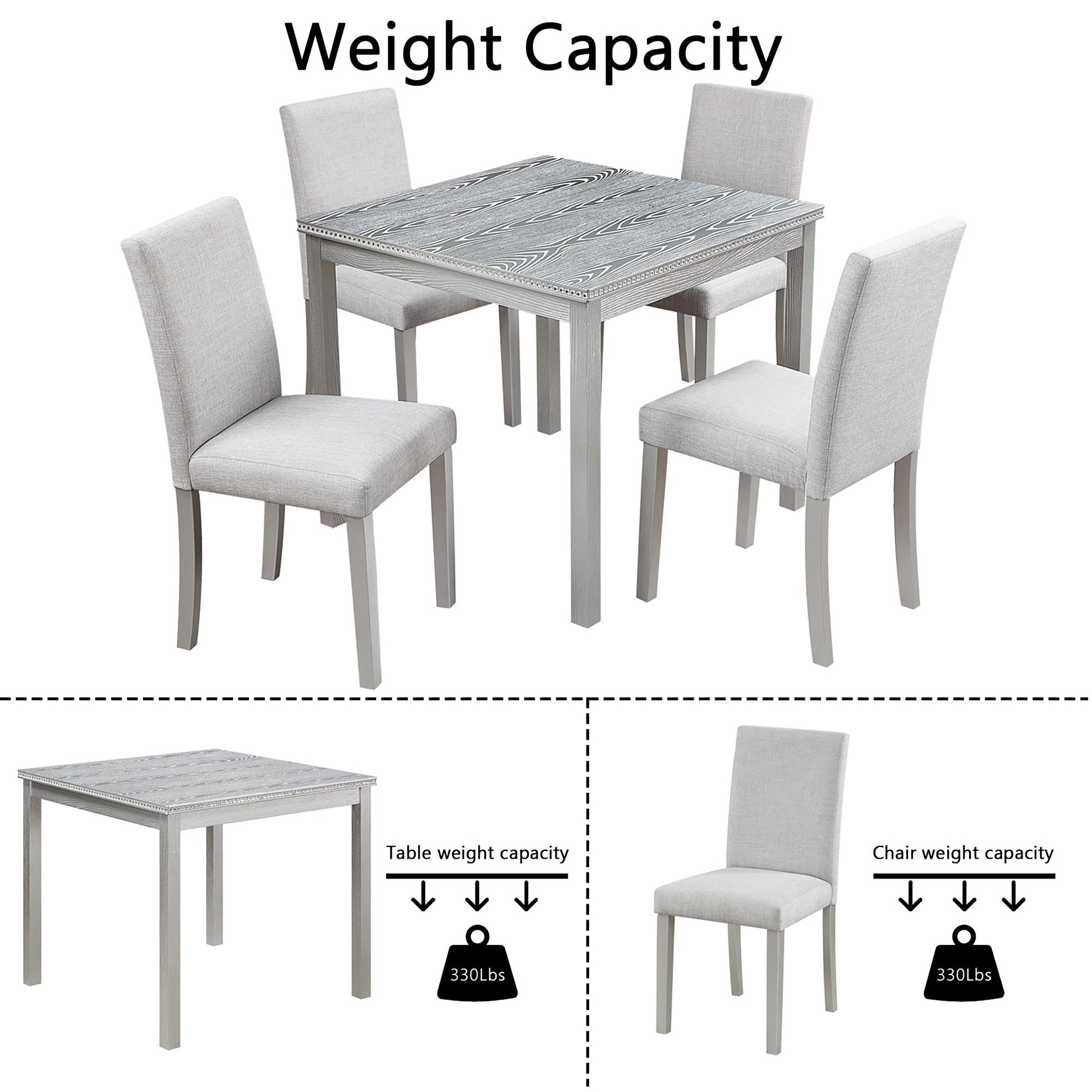 Dining Table Set With Crystal Decoration And Upholstered Chairs - Best Buy Furniture