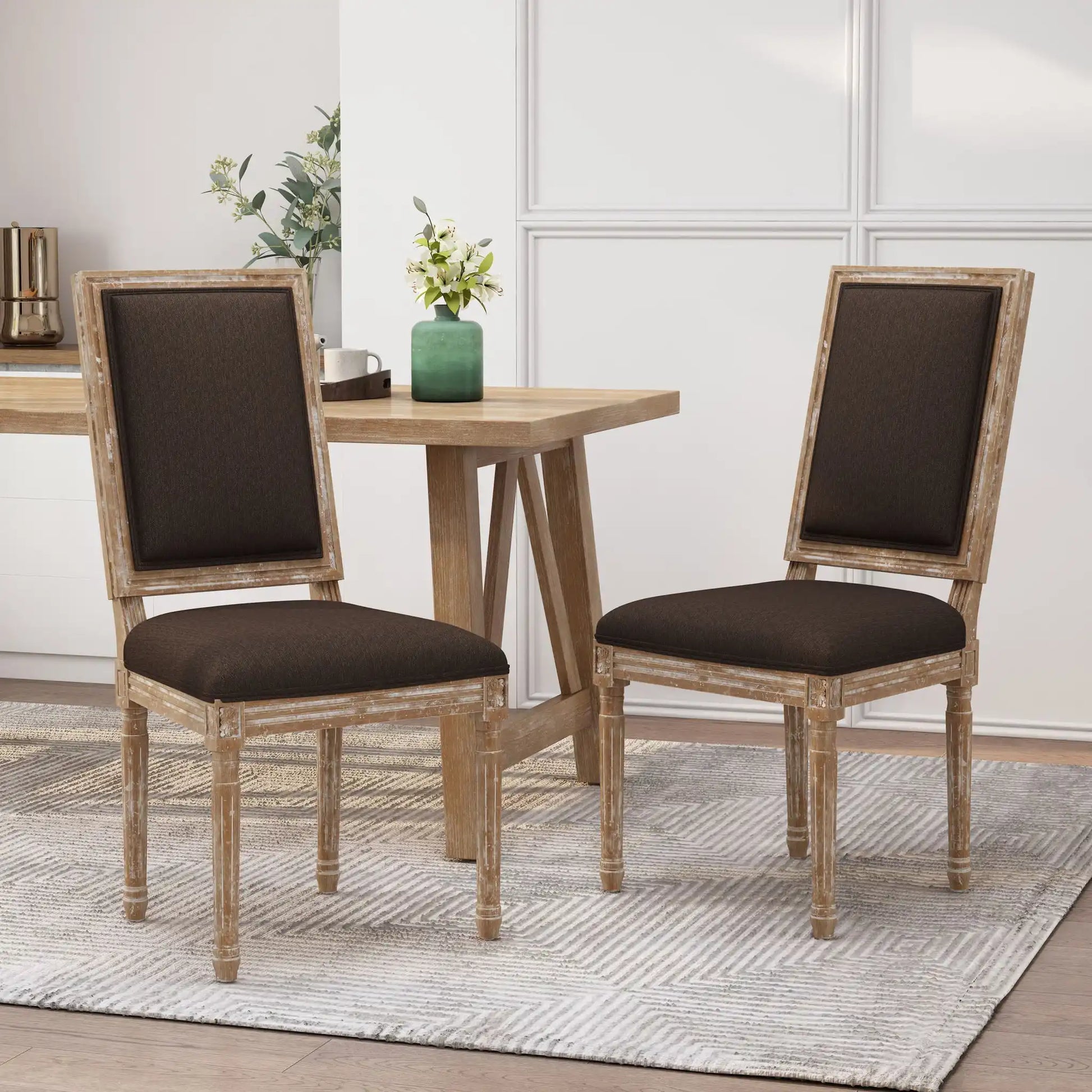 French Country Style Dining Chair With Upholstered Seating And Fluted Legs - Best Buy Furniture
