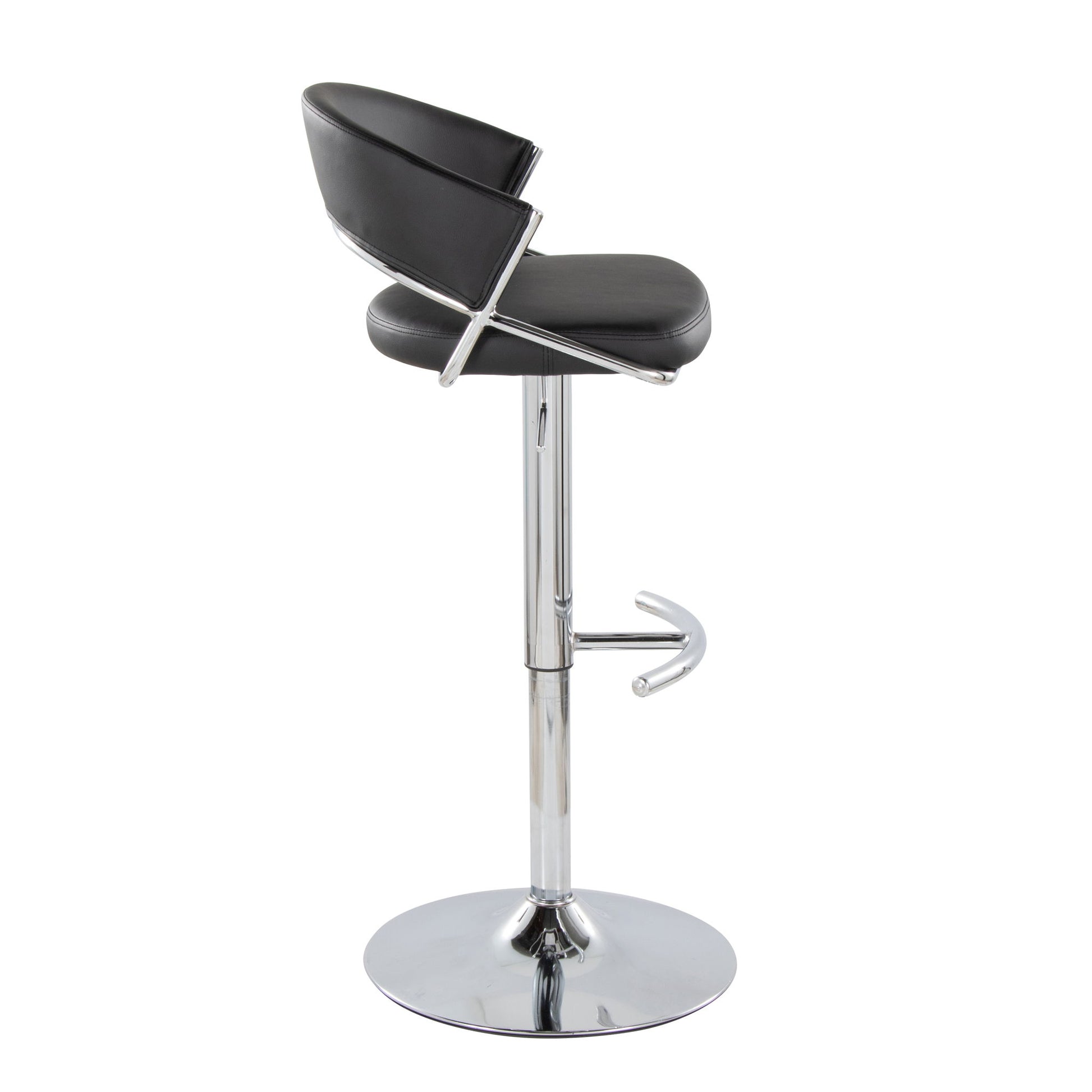 Jie - Contemporary Adjustable Barstool With Swivel & Rounded T Footrest (Set of 2) - Best Buy Furniture