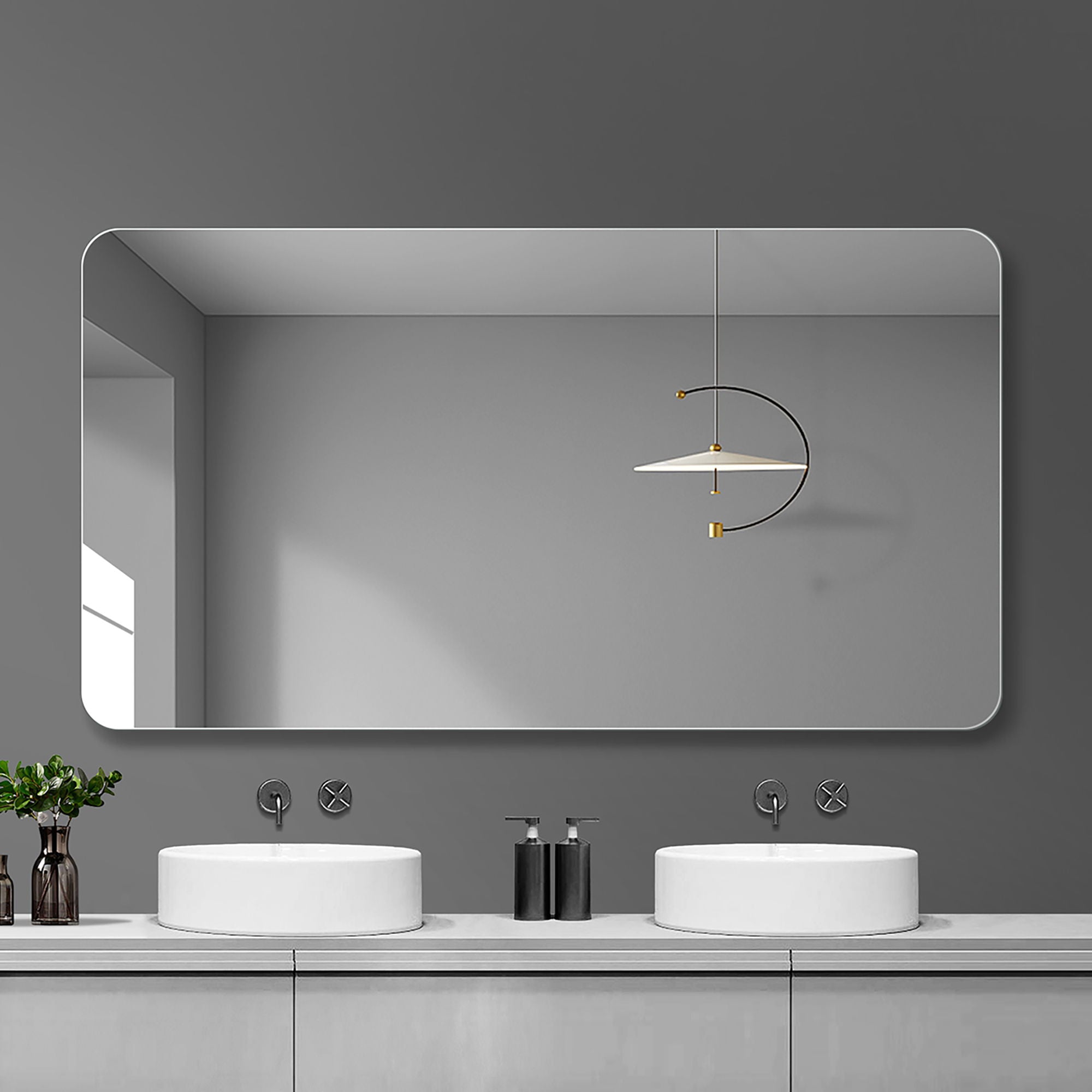 Bathroom Vanity Mirror, Wall Mounted Mirror For Bathroom Anti-Fog Waterproof - Clear - Best Buy Furniture
