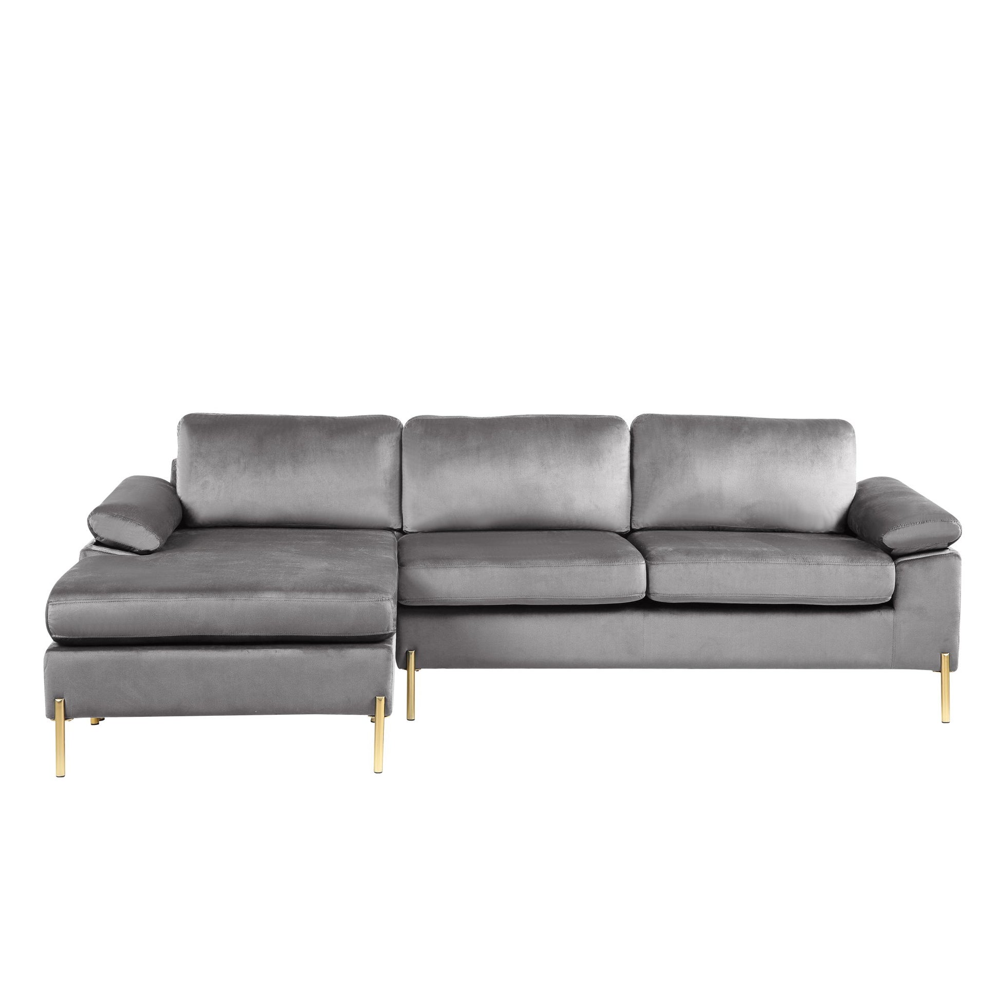 Shannon - Velvet Sectional Sofa With Chaise - Best Buy Furniture