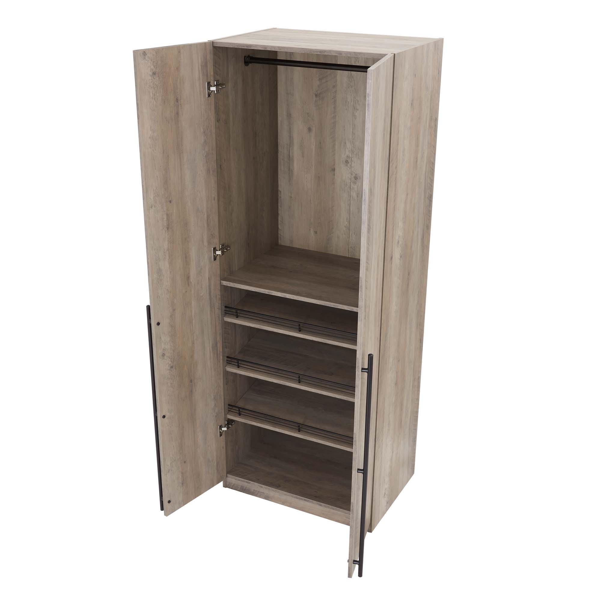 Lee - Free Standing Wardrobe Closet With Adjustable Shoe Shelves