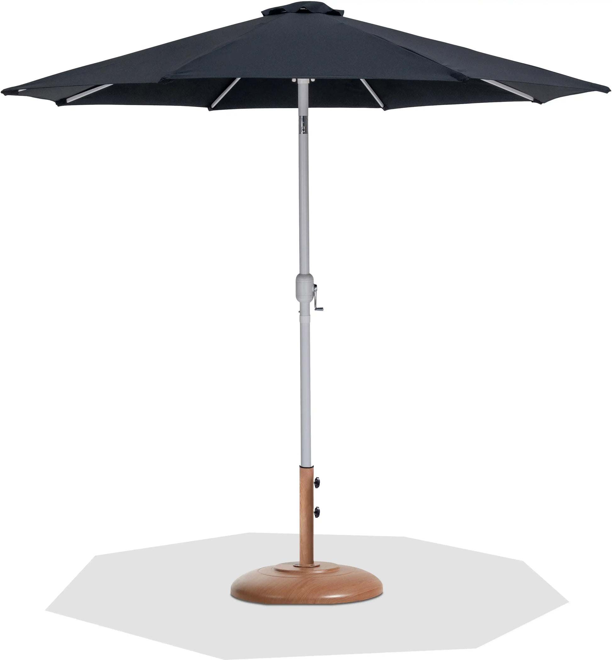 Fiji - Aluminum Patio Umbrella With Round Teak And White Base - Best Buy Furniture