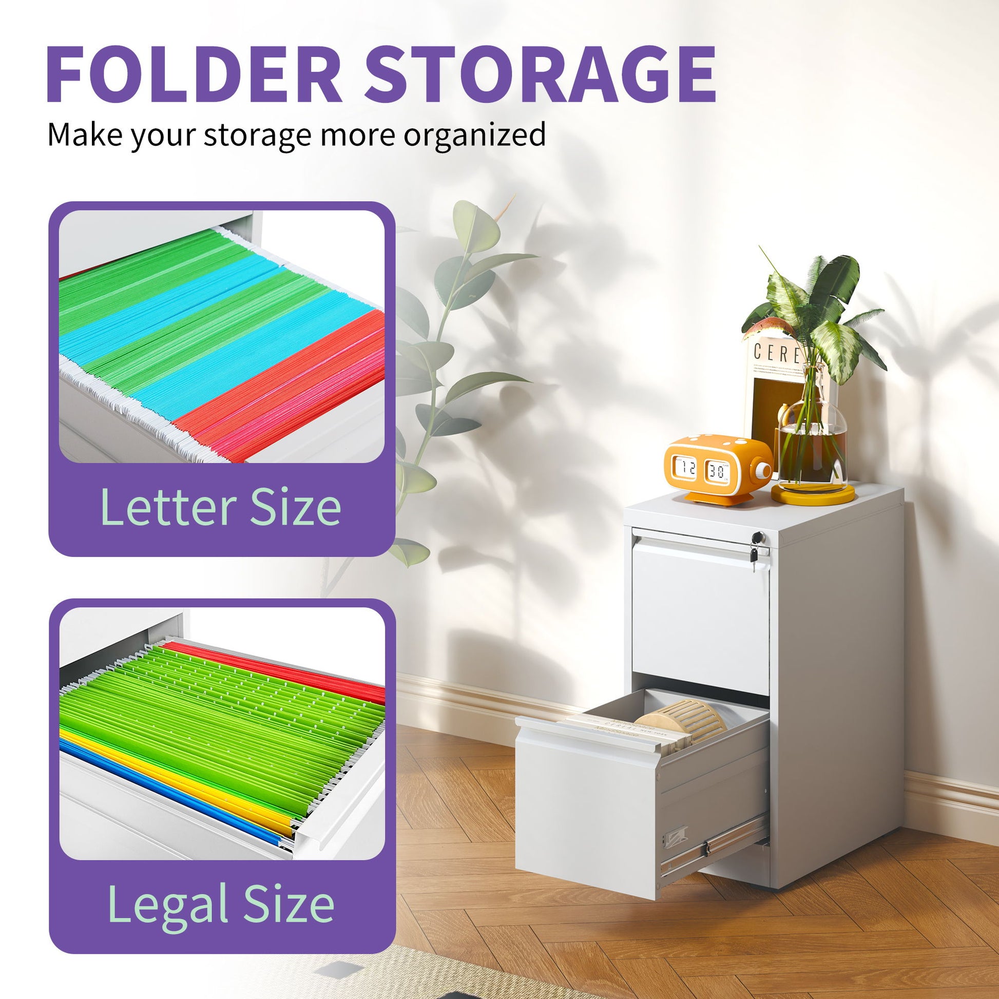 Steel Drawer Vertical File Cabinet With Lock For A4 Legal / Letter Size - Best Buy Furniture