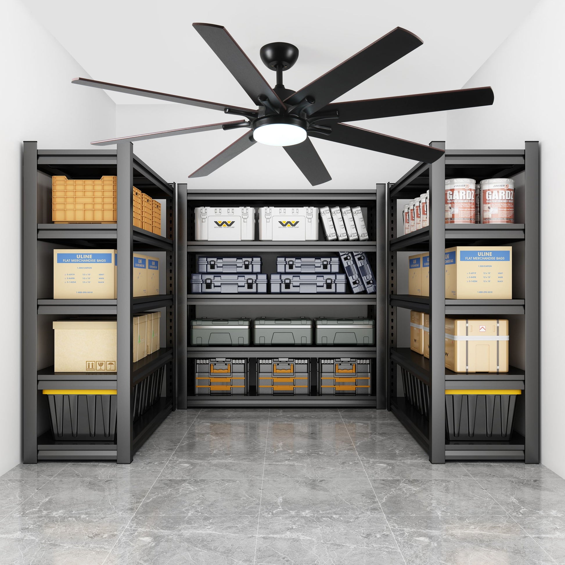Large Ceiling Fans With Lights And Remote, Indoor / Outdoor Modern Ceiling Fan For Kitchen Living Room Patio, 6 Speed Reversible Quiet DC Motor, Dual Finish 8 Blades - Black - Best Buy Furniture