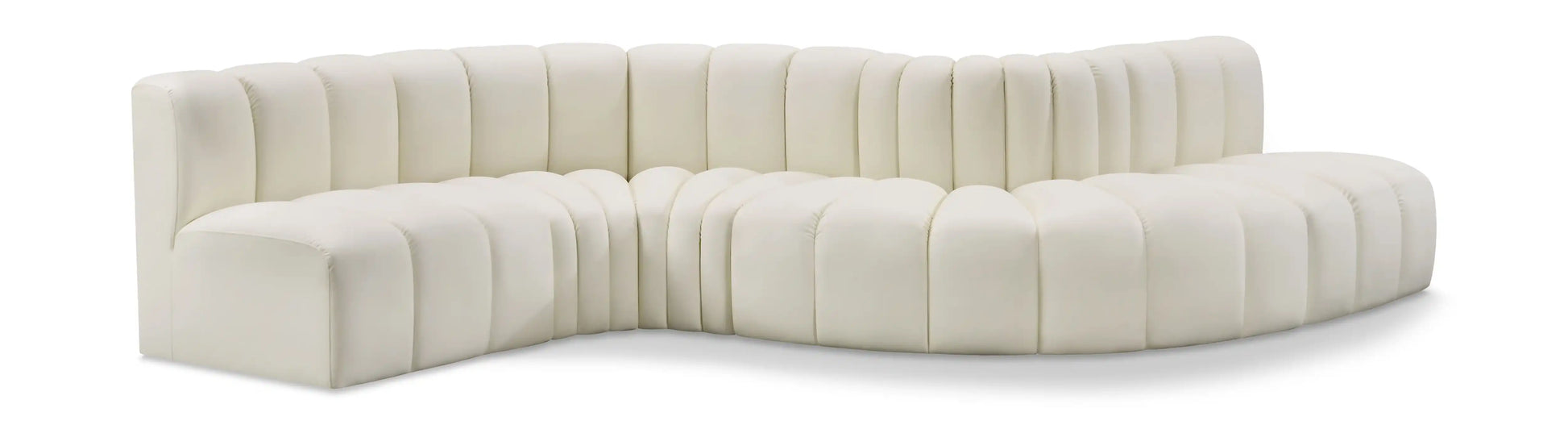 Arc - Faux Leather 6 Piece Curved Modular Sofa - Best Buy Furniture