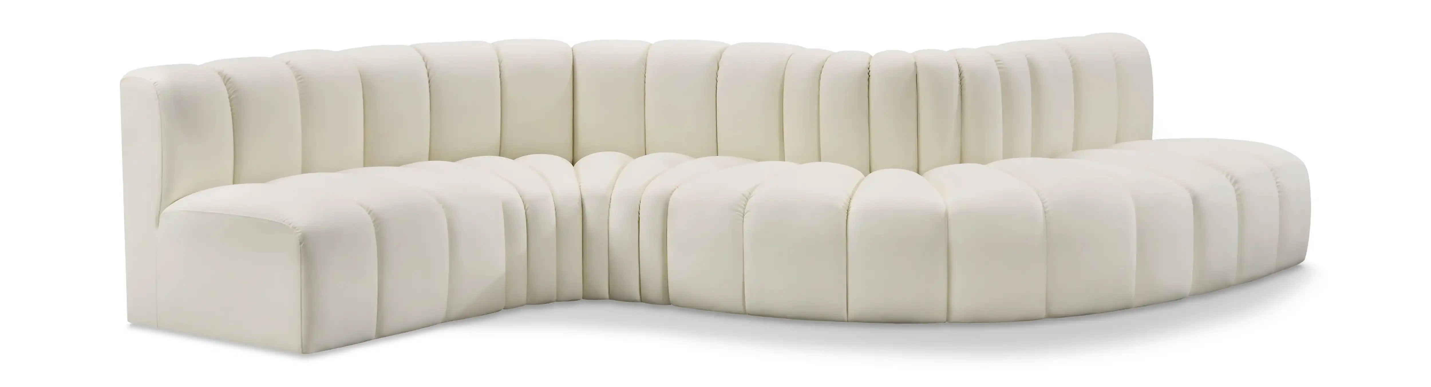 Arc - Faux Leather 6 Piece Curved Modular Sofa - Best Buy Furniture