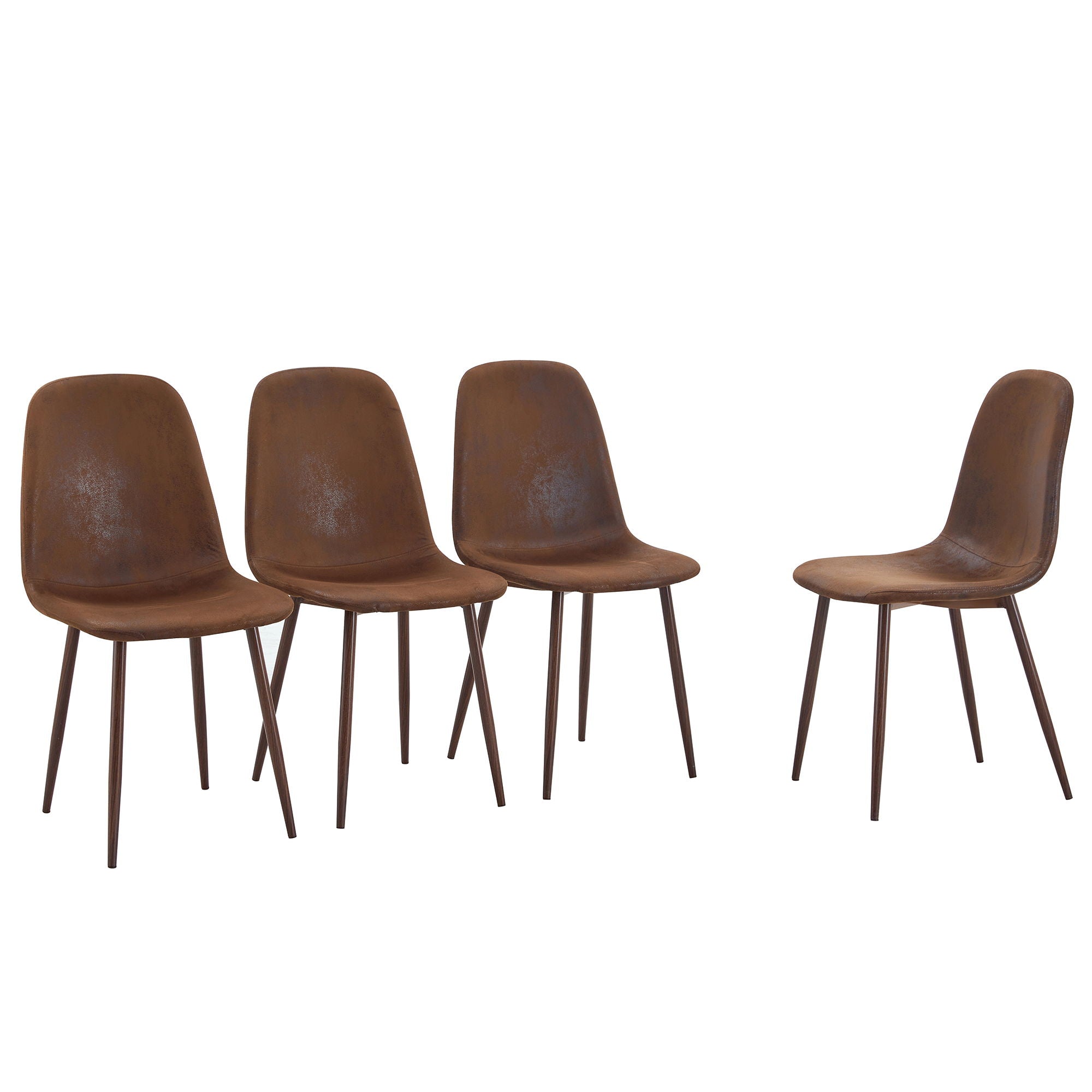 (Set of 4) Backrest AndTransfer Legs Chairs Adding A Touch Of Elegance To Minimalist And Scandinavian Style Homes - Walnut - Best Buy Furniture