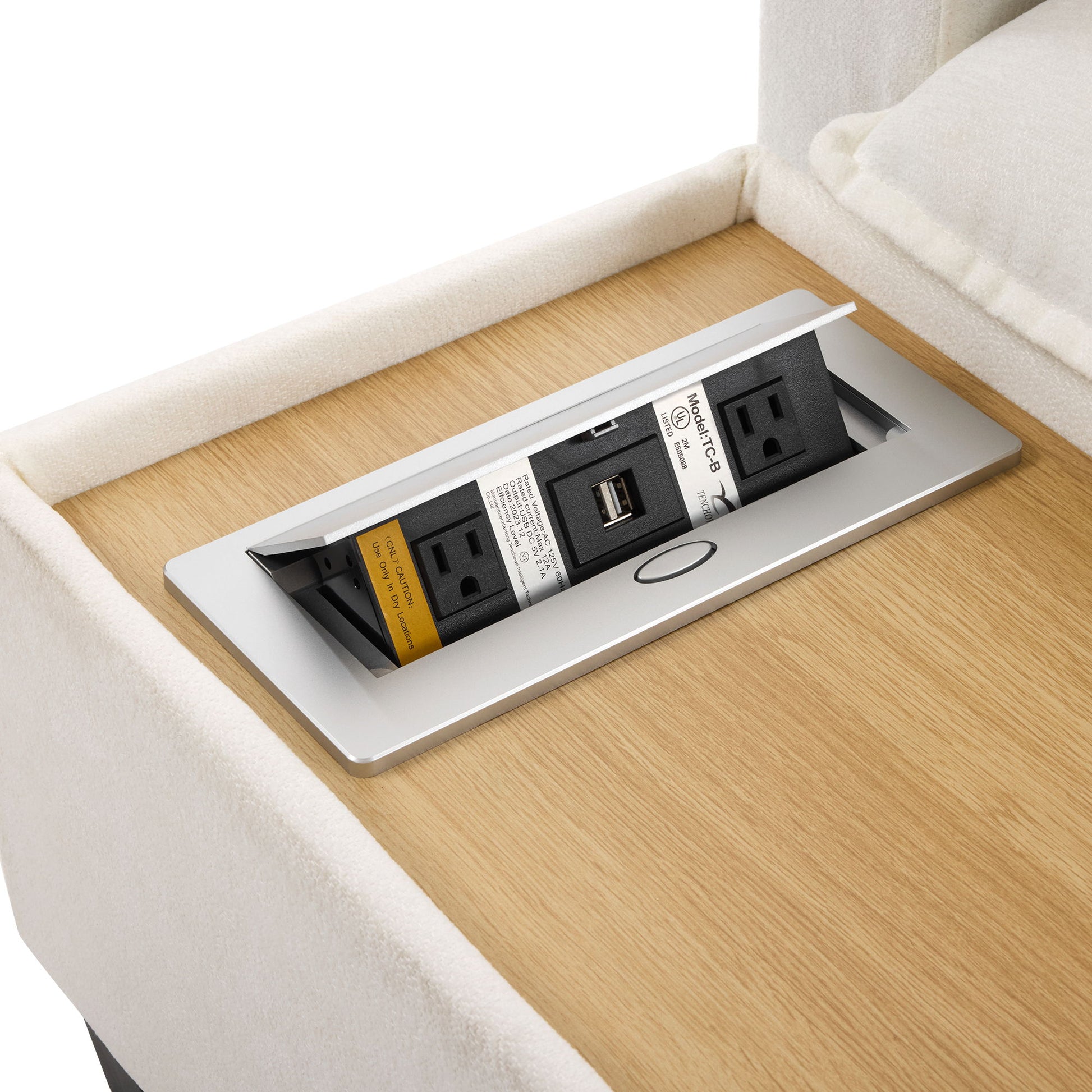 U-Shaped Sectional Modular Sofa With A Movable Ottoman, A Coffee Table With Hidden Charging Devices For Living Room - Best Buy Furniture