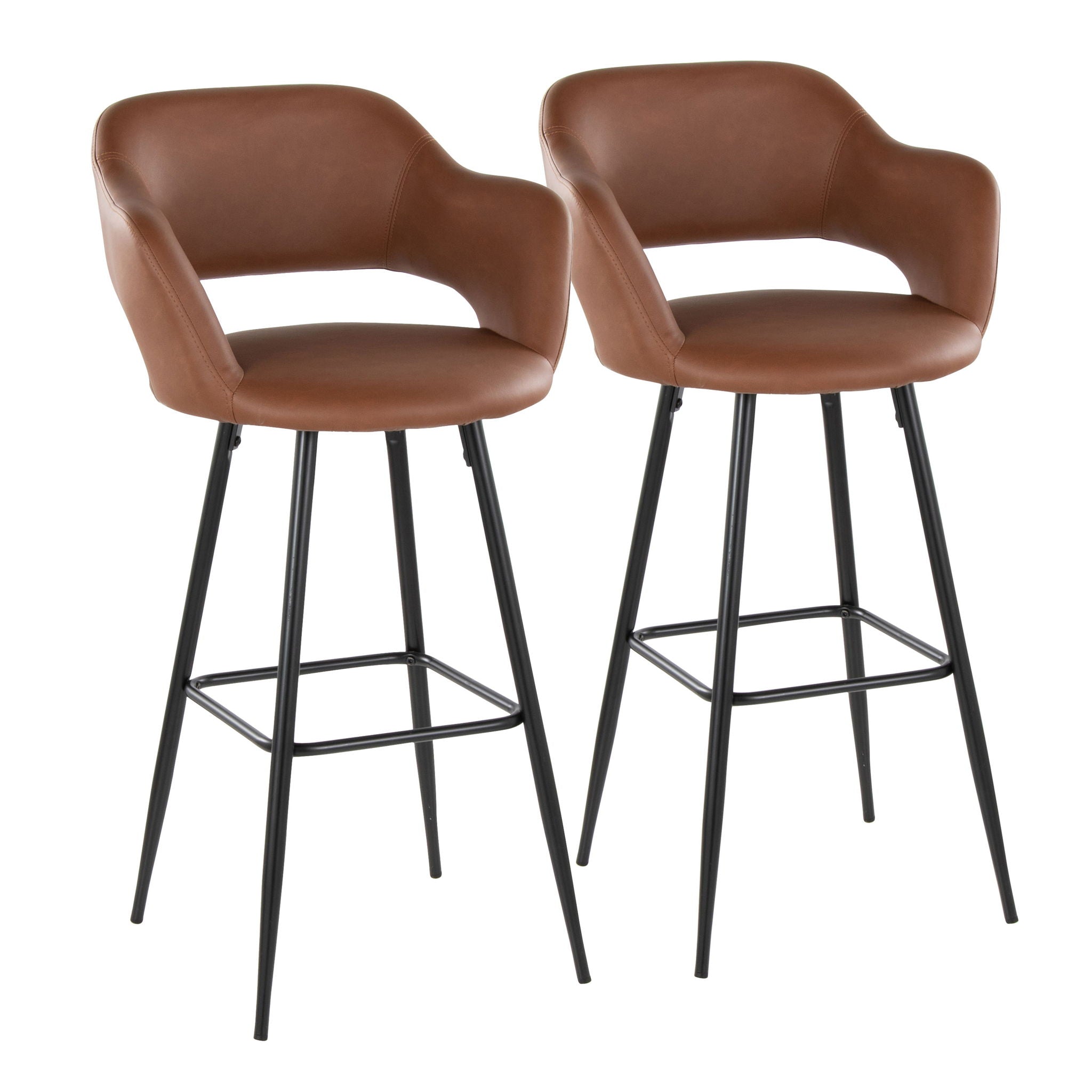Margarite - Contemporary Fixed Height BarStool With Square Footrest (Set of 2) - Best Buy Furniture