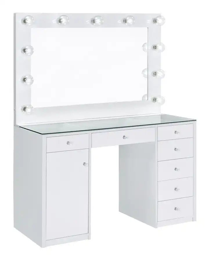Acena - 7-Drawer Vanity Set With Lighting - Best Buy Furniture