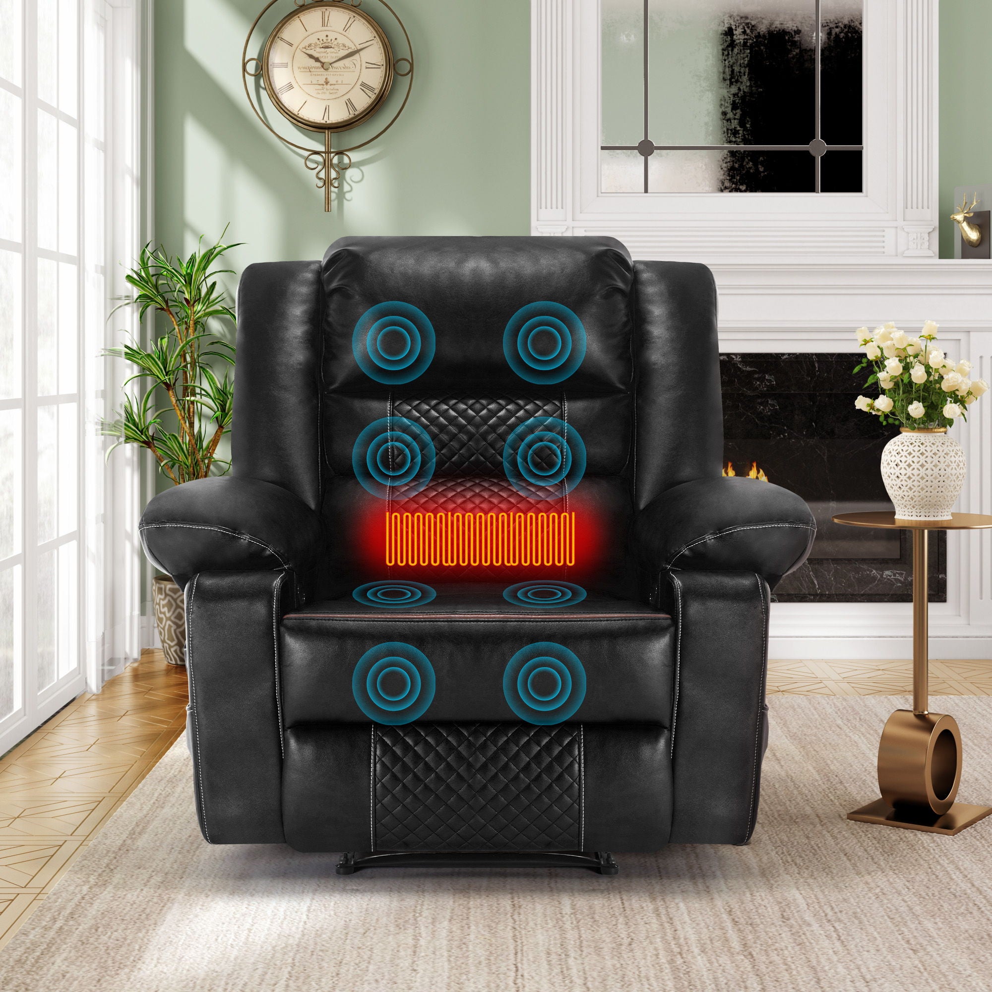 Breathable Leather Massage Recliner Manual Chair - Best Buy Furniture