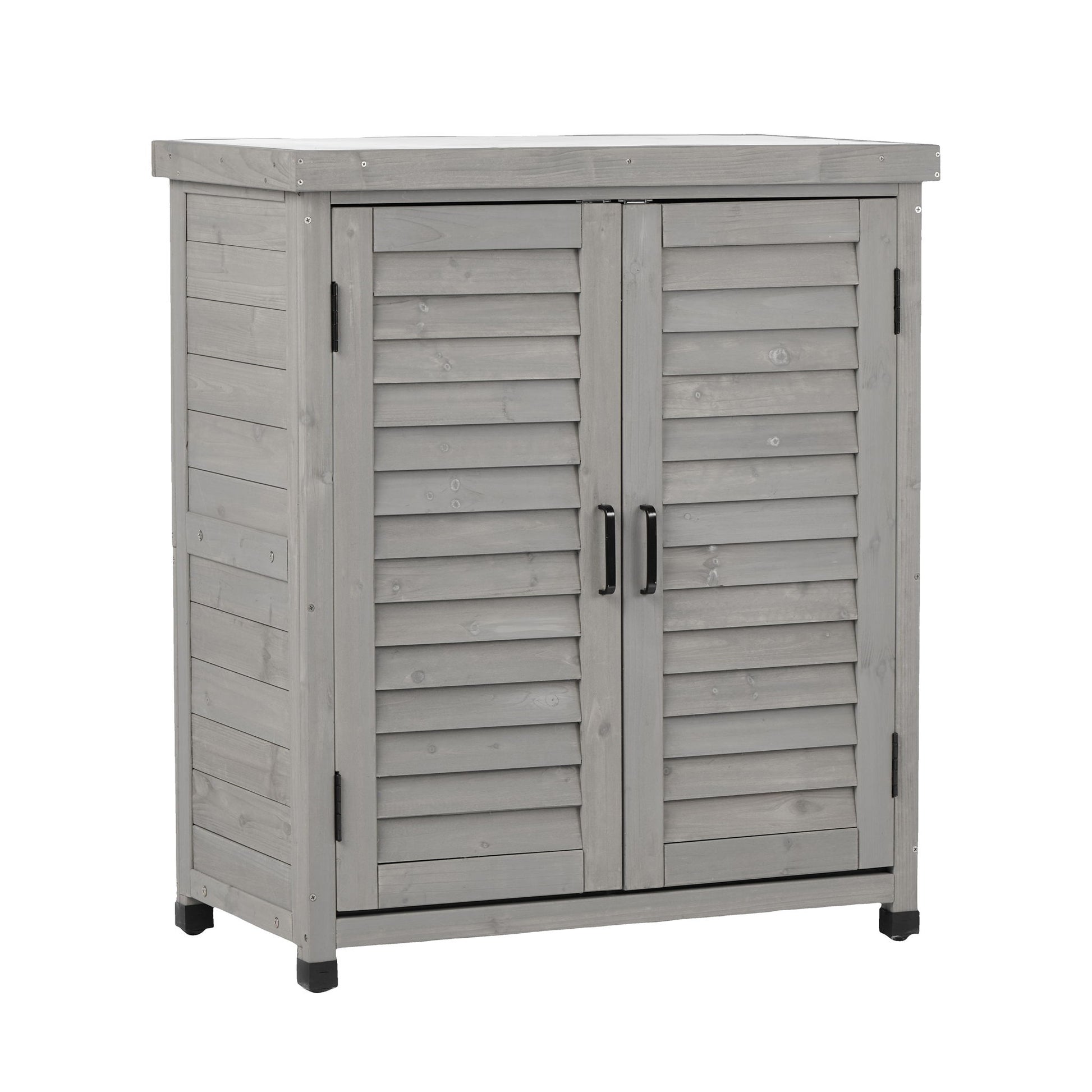 Potting Bench With Storage Cabinet And Metal Table Top For Outdoor - Best Buy Furniture