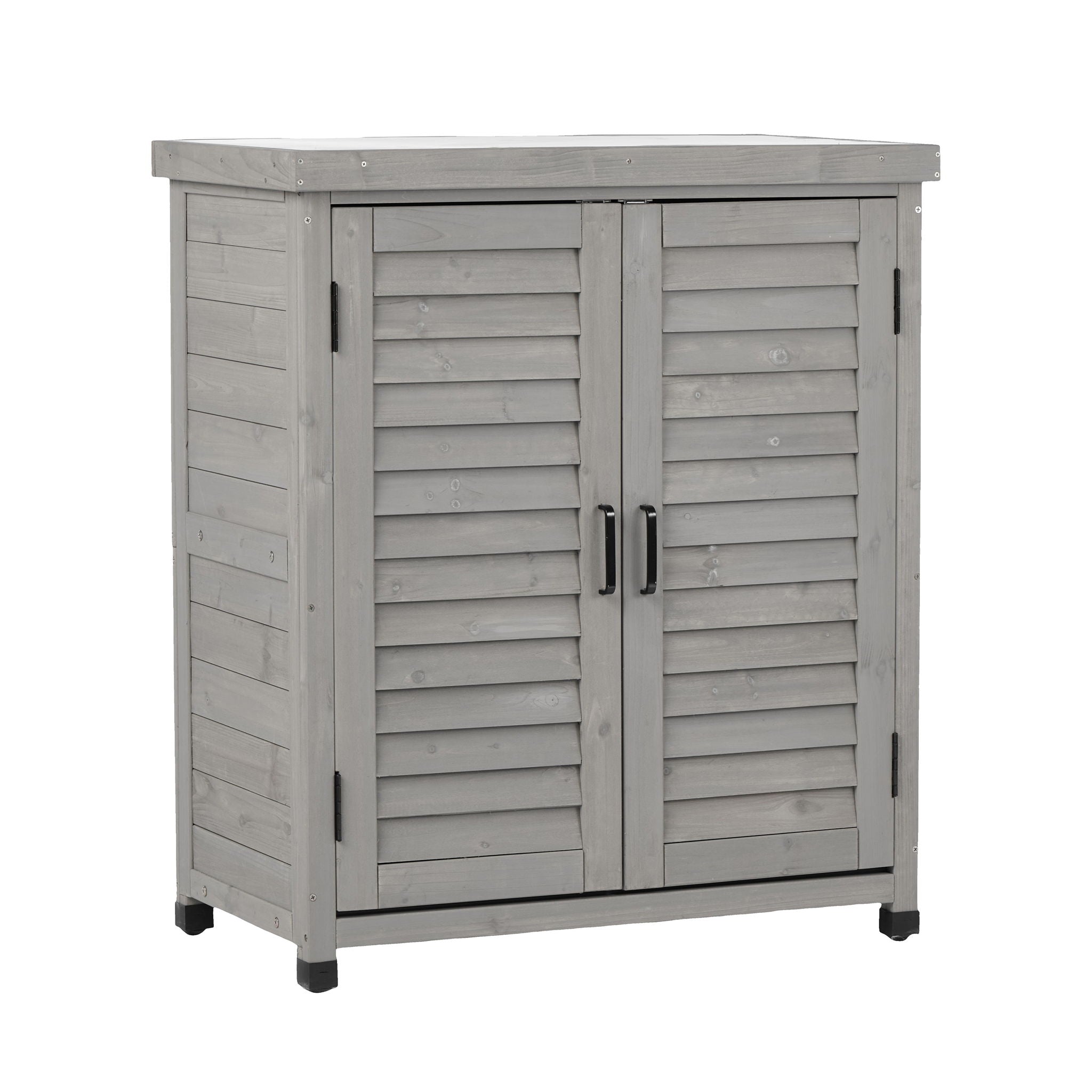 Potting Bench With Storage Cabinet And Metal Table Top For Outdoor - Best Buy Furniture