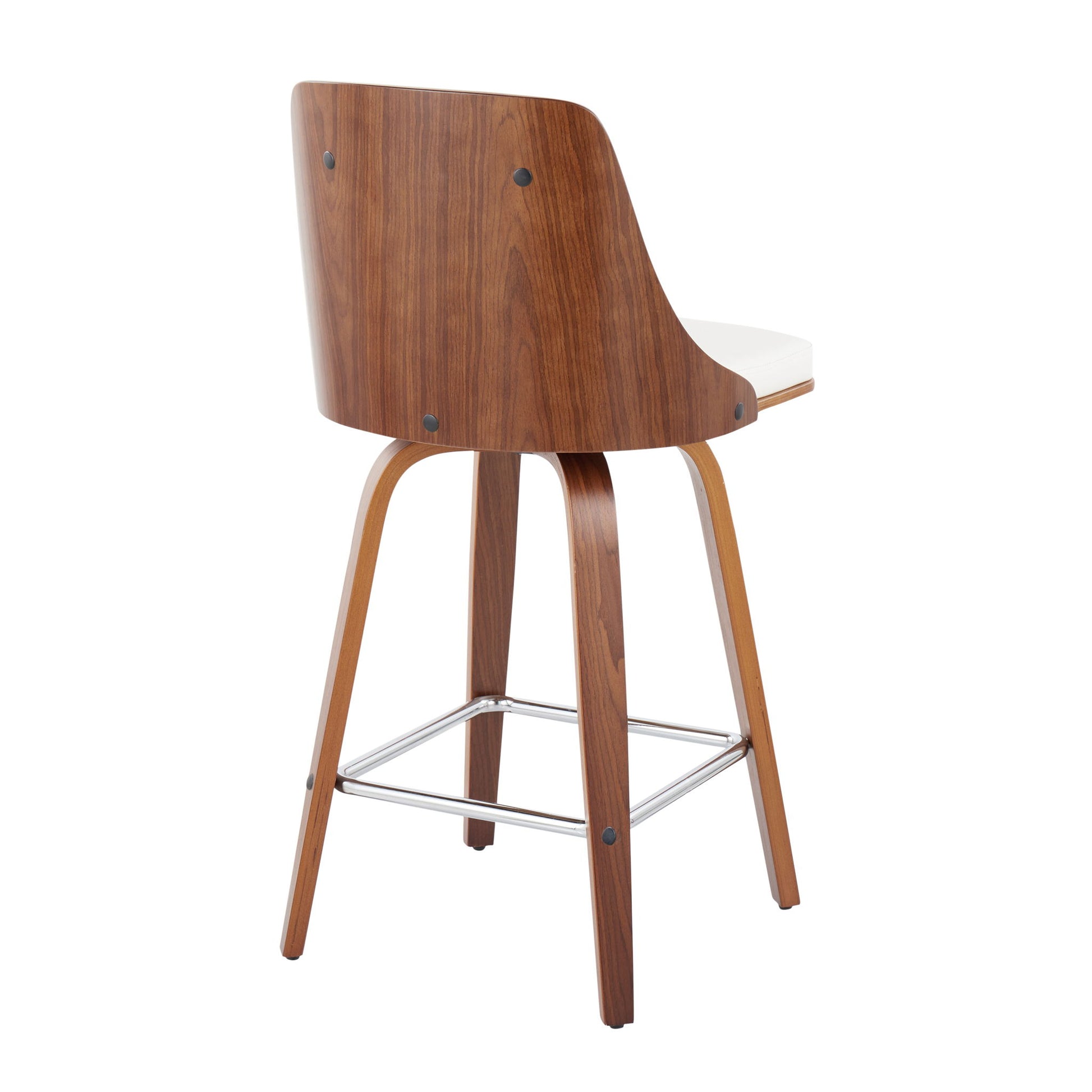 Gianna - Mid Century Modern Fixed Height Counter Stool With Swivel With Square Footrest (Set of 2) - Best Buy Furniture