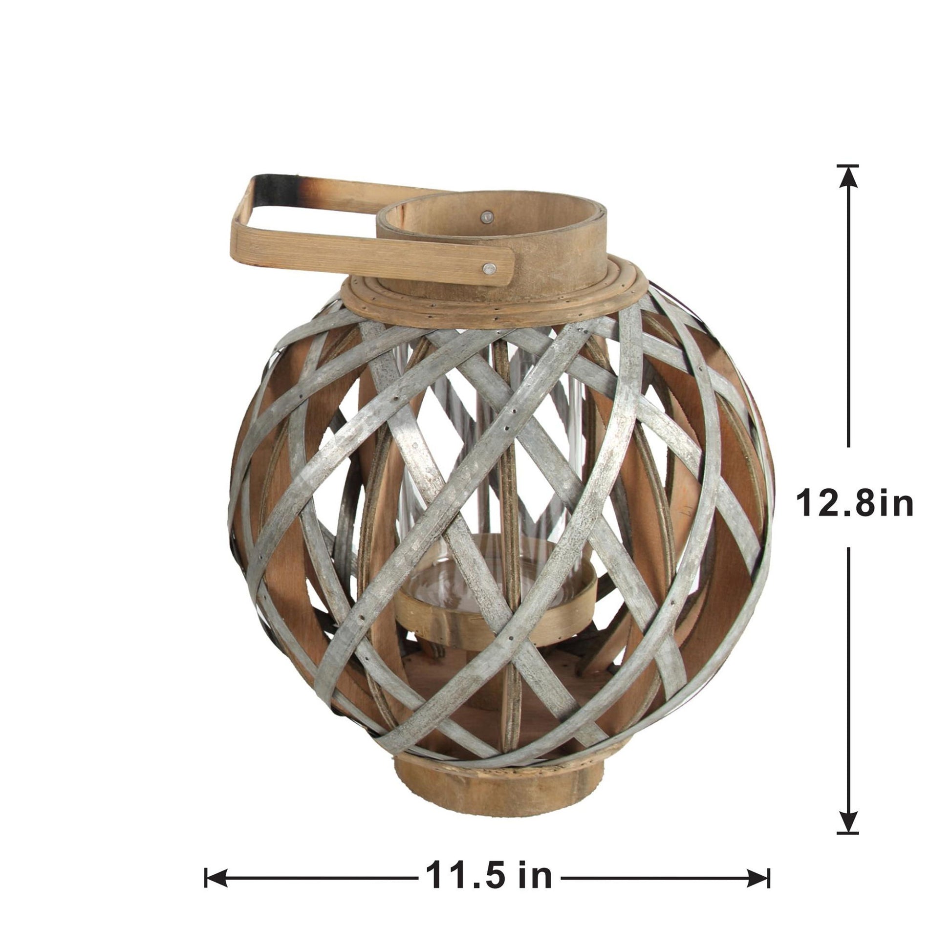 Decorative Lantern With Handle, Wooden Lantern For Indoor Outdoor, Home Garden, Wedding - Silver - Best Buy Furniture