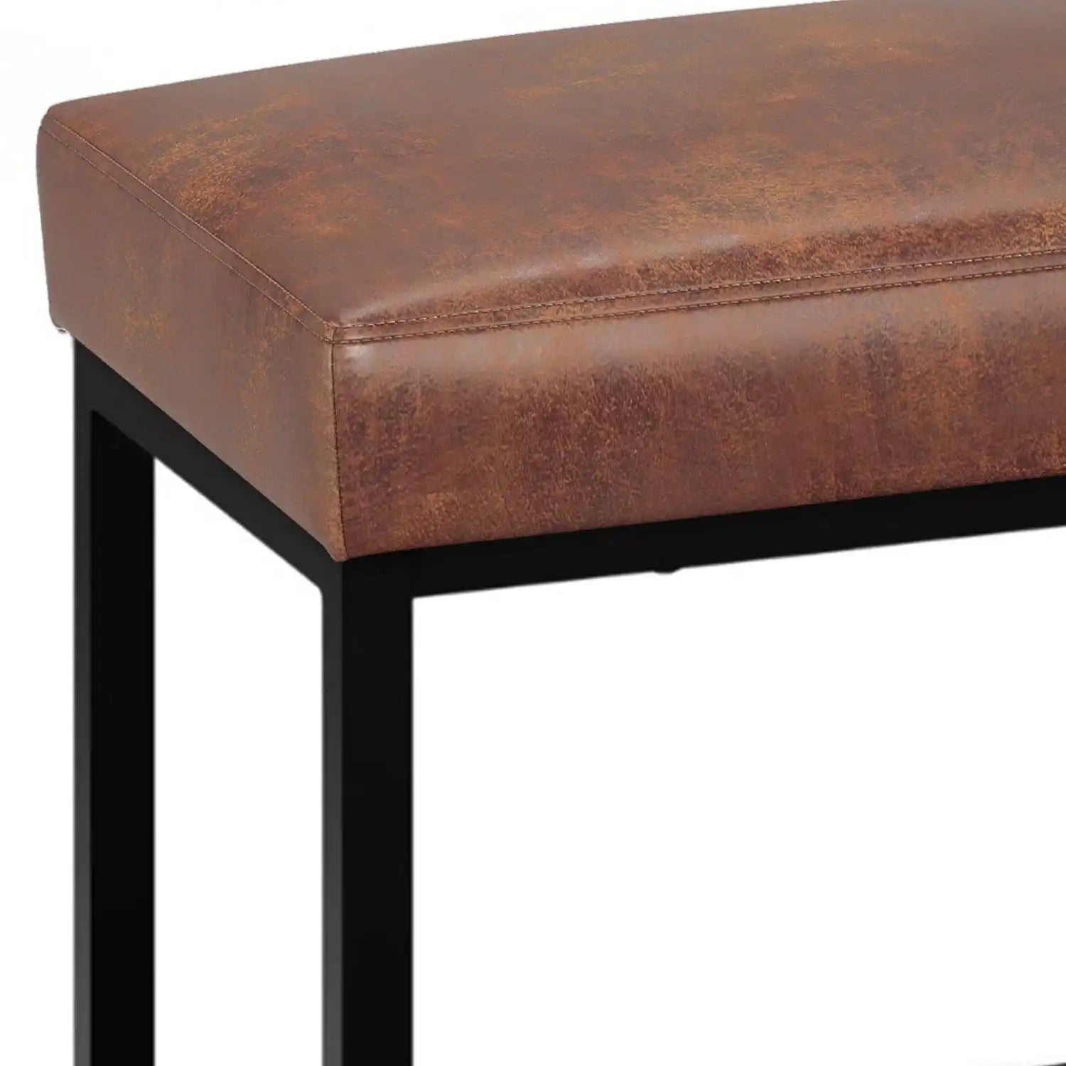 Reynolds - Ottoman Bench - Distressed Saddle Brown - Best Buy Furniture