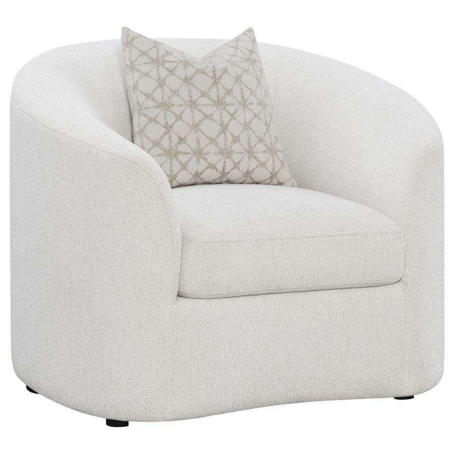 Rainn - Boucle Upholstered Sloped Arm Accent Chair - Latte - Best Buy Furniture