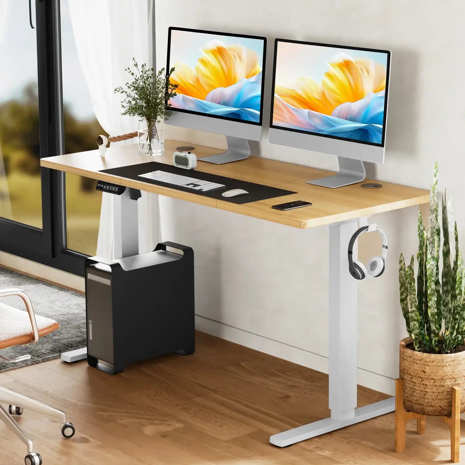 Adjustable Electric Standing Desk, 63 x 24 Inch, 3 Memory Presets - Best Buy Furniture