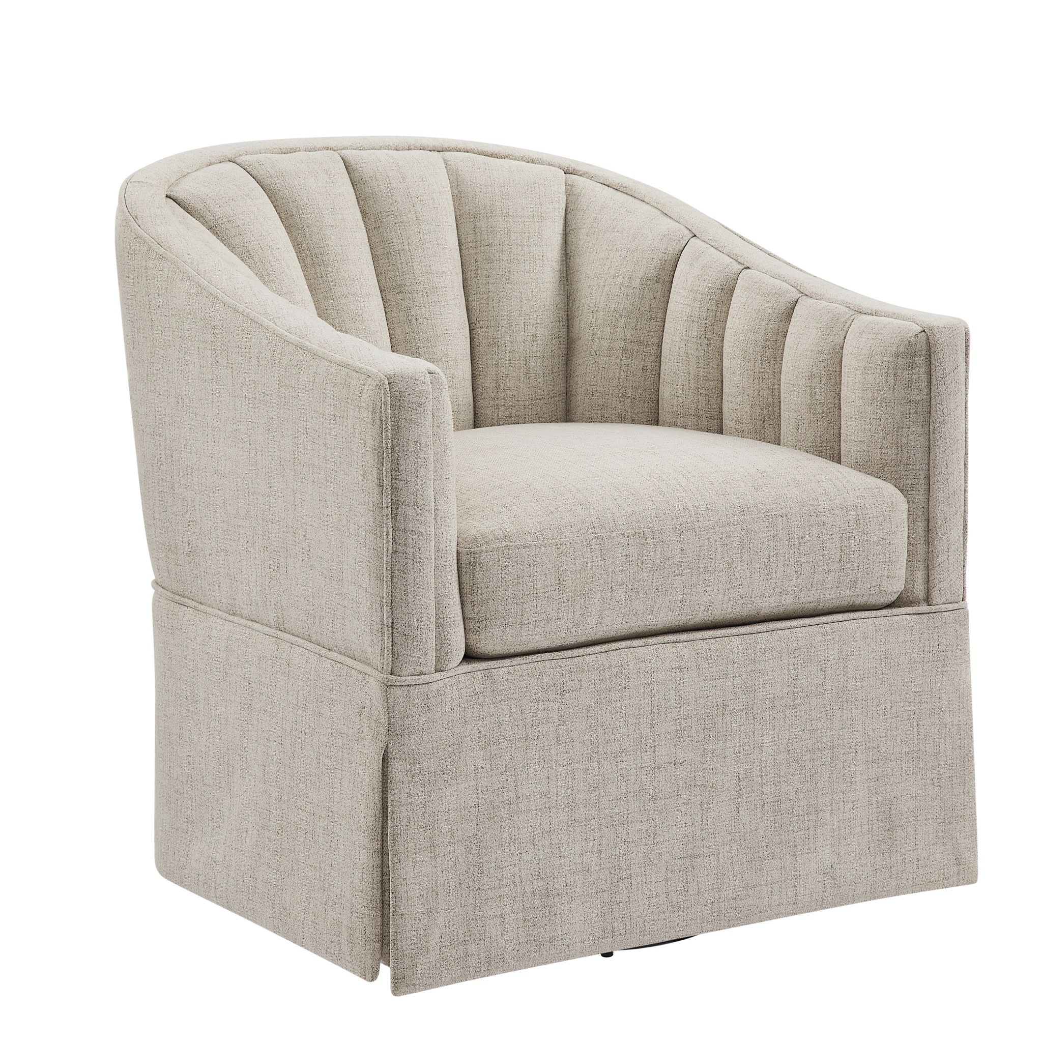 Solitude - Skirted Swivel Accent Chair With Hemp Like - Best Buy Furniture