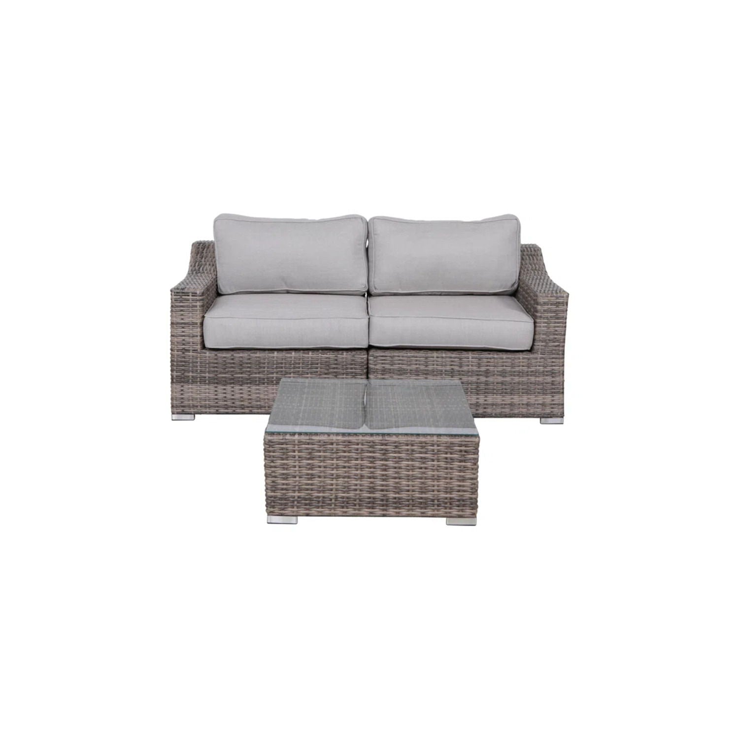Outdoor Wicker Conversation Set With Cushions, All Weather - Best Buy Furniture