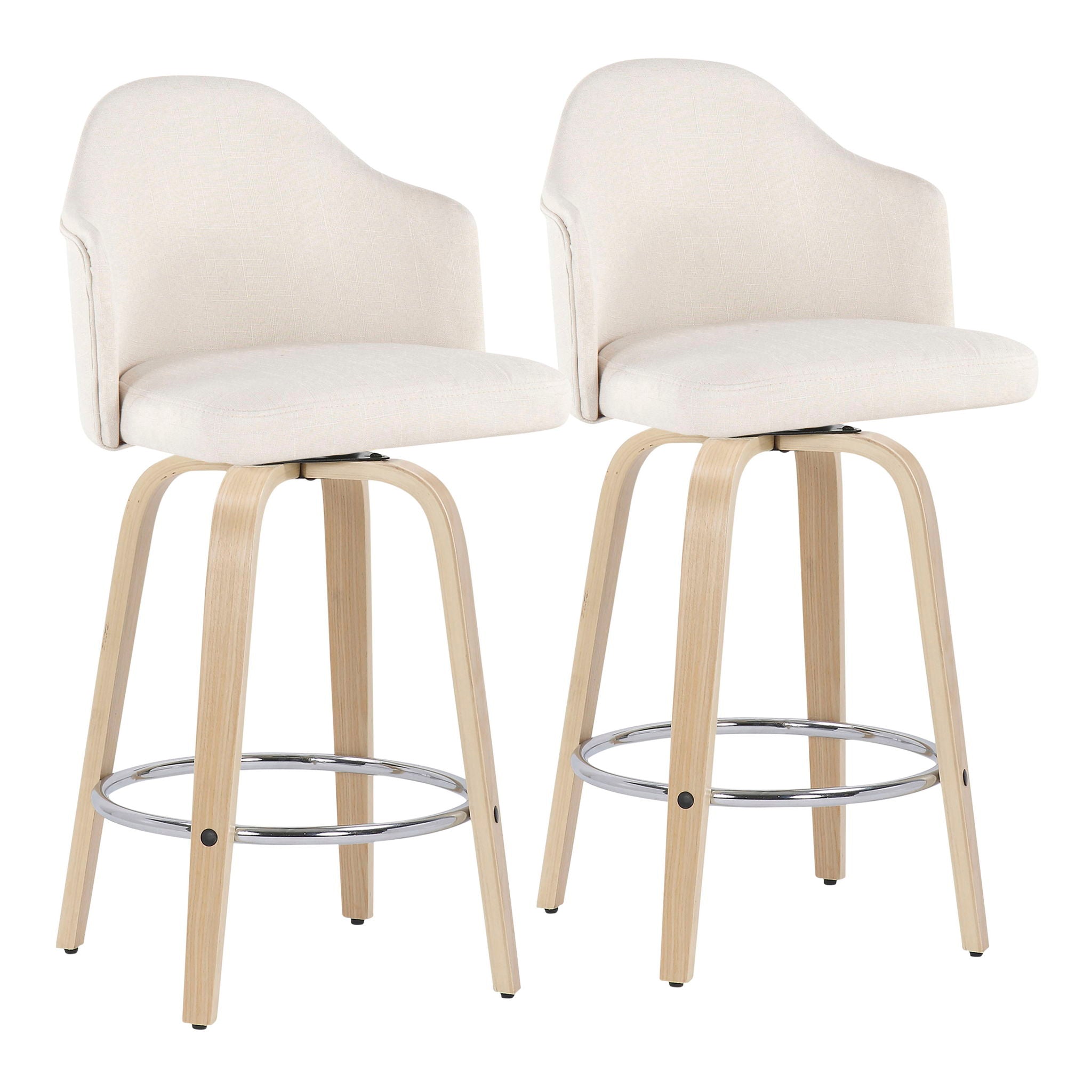 Ahoy - Mid Century Modern Fixed Height Counter Stool With Round Footrest (Set of 2) - Best Buy Furniture