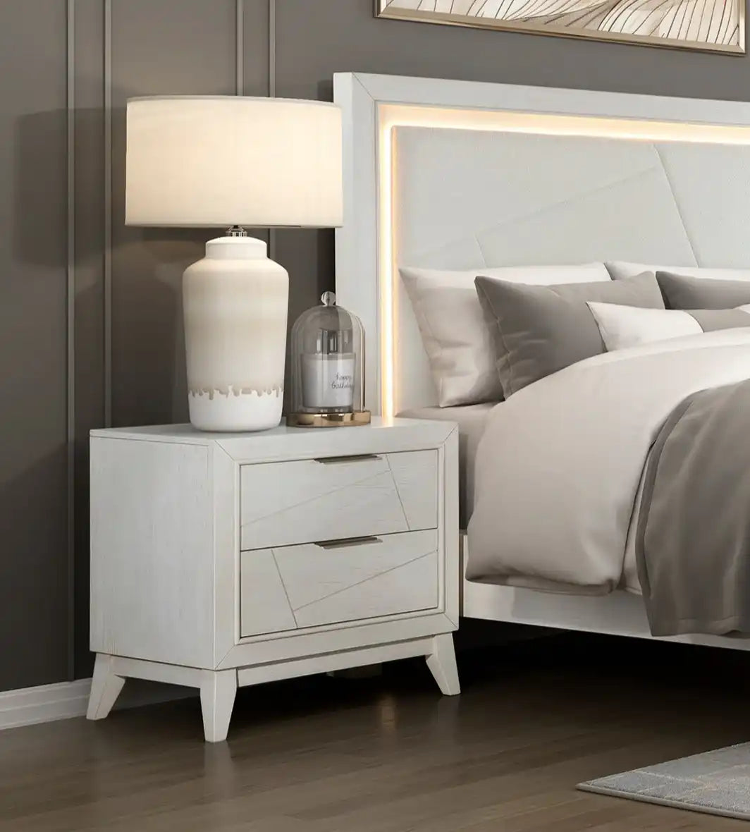 Antique White Finish Nightstand with Drawers - Best Buy Furniture
