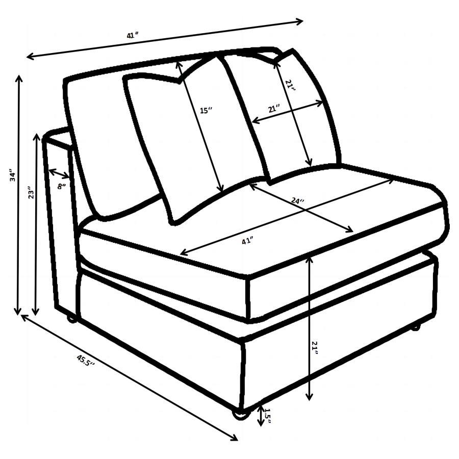 Blaine - Upholstered Armless Chair - Best Buy Furniture