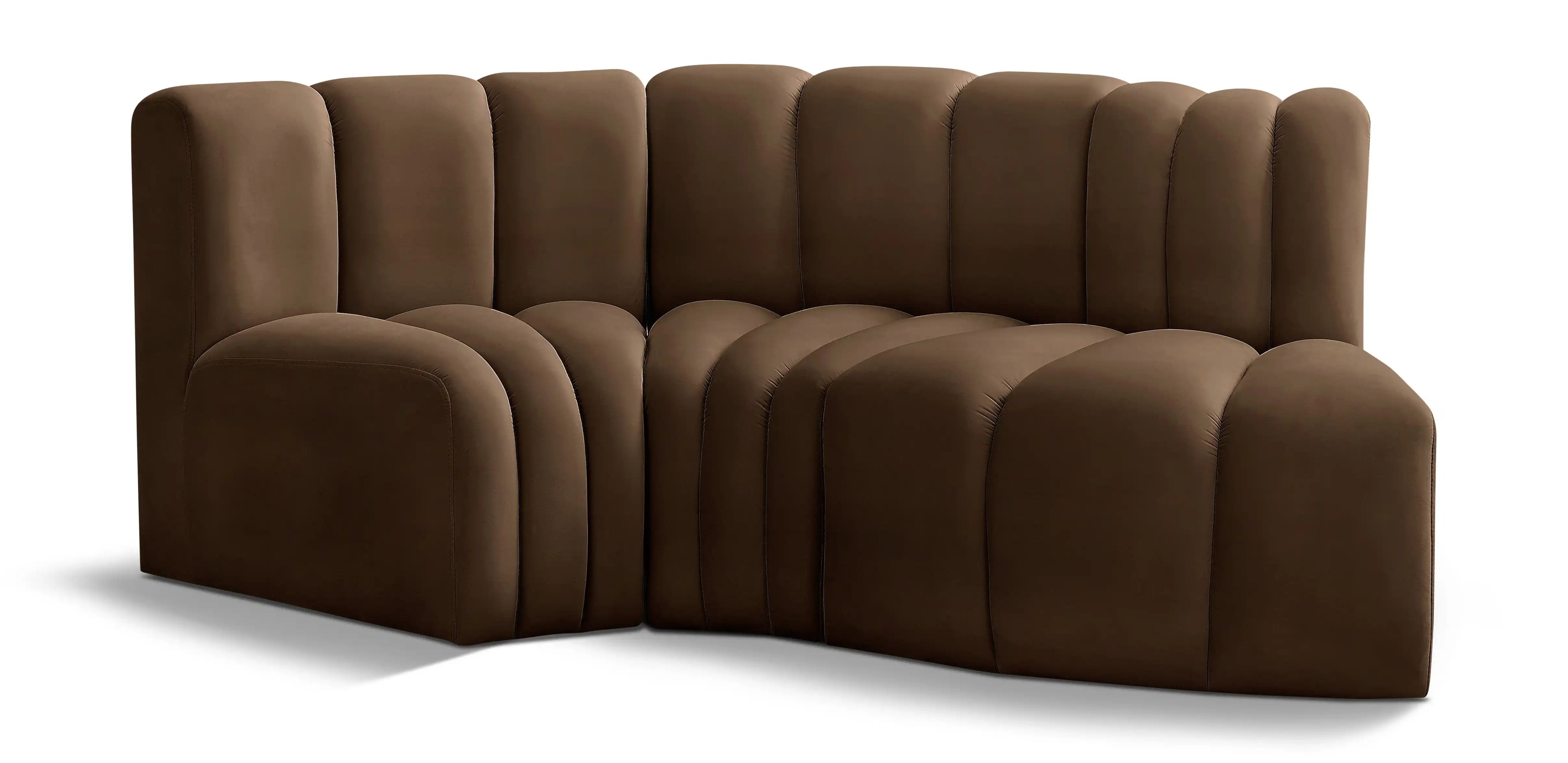 Arc - Velvet 3 Piece Modular L-Shaped Sofa - Best Buy Furniture