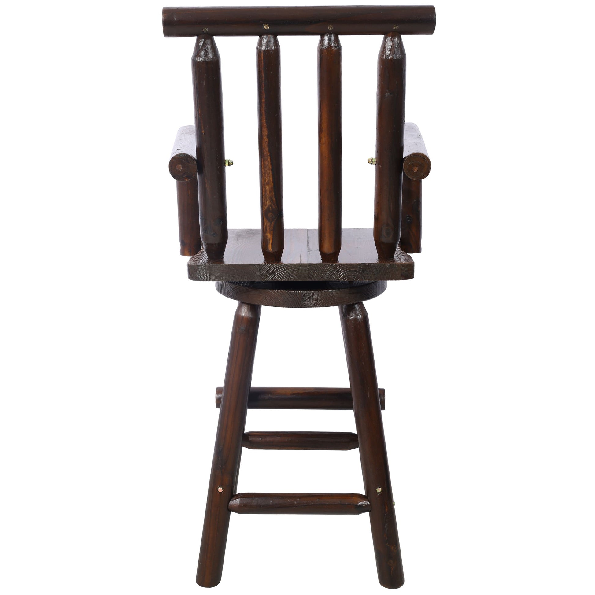 Rustic Bar Stool, Fir Wood Construction, Wide Armrest - Best Buy Furniture