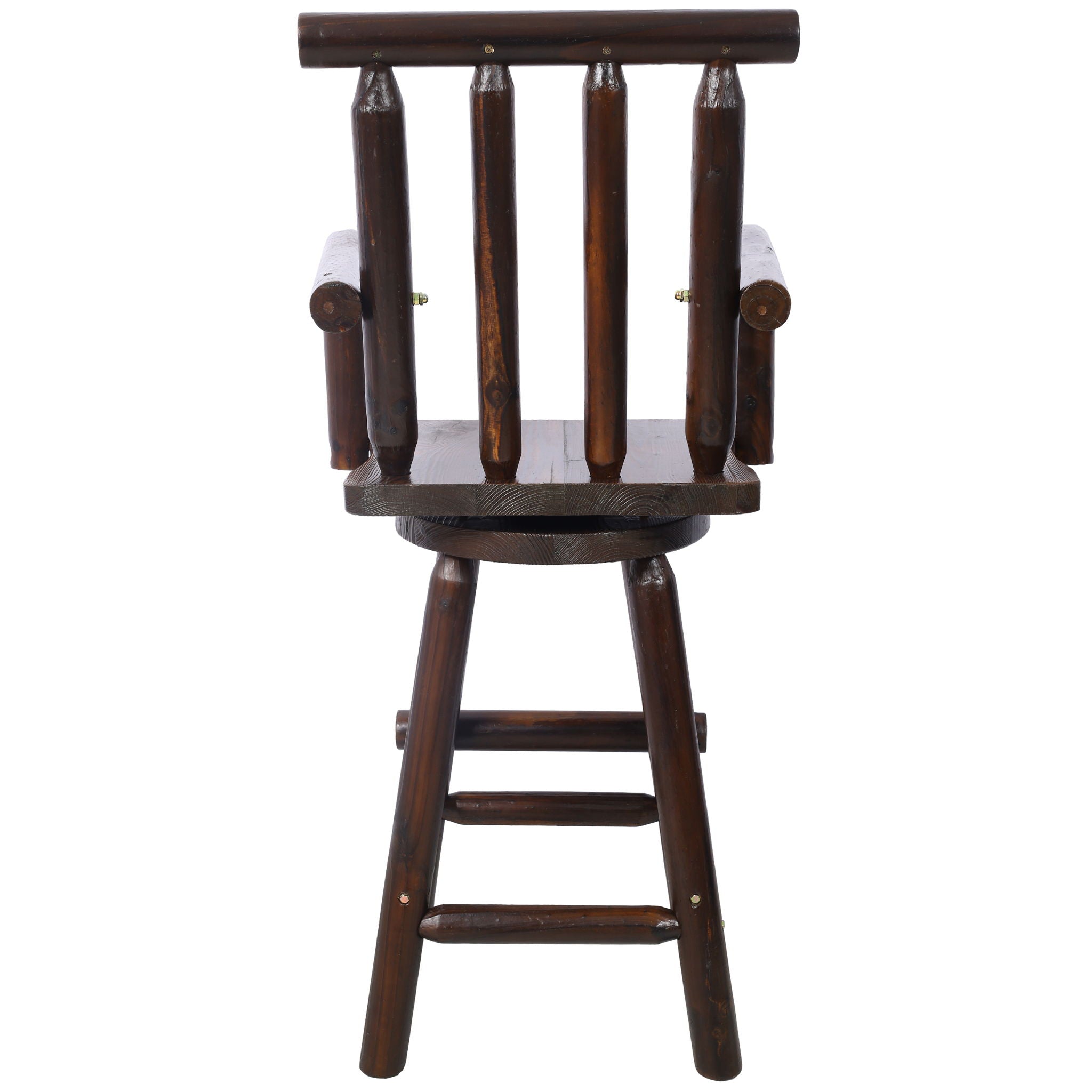 Rustic Bar Stool, Fir Wood Construction, Wide Armrest - Best Buy Furniture