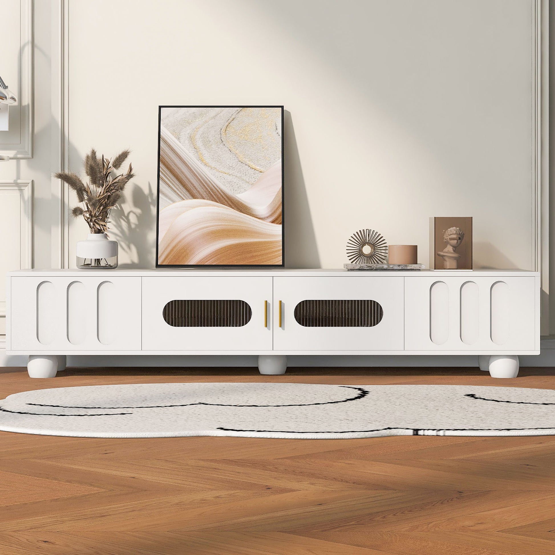 Modern TV Stand For TVs Up To 80", 2 Drawers And Cabinet - Best Buy Furniture